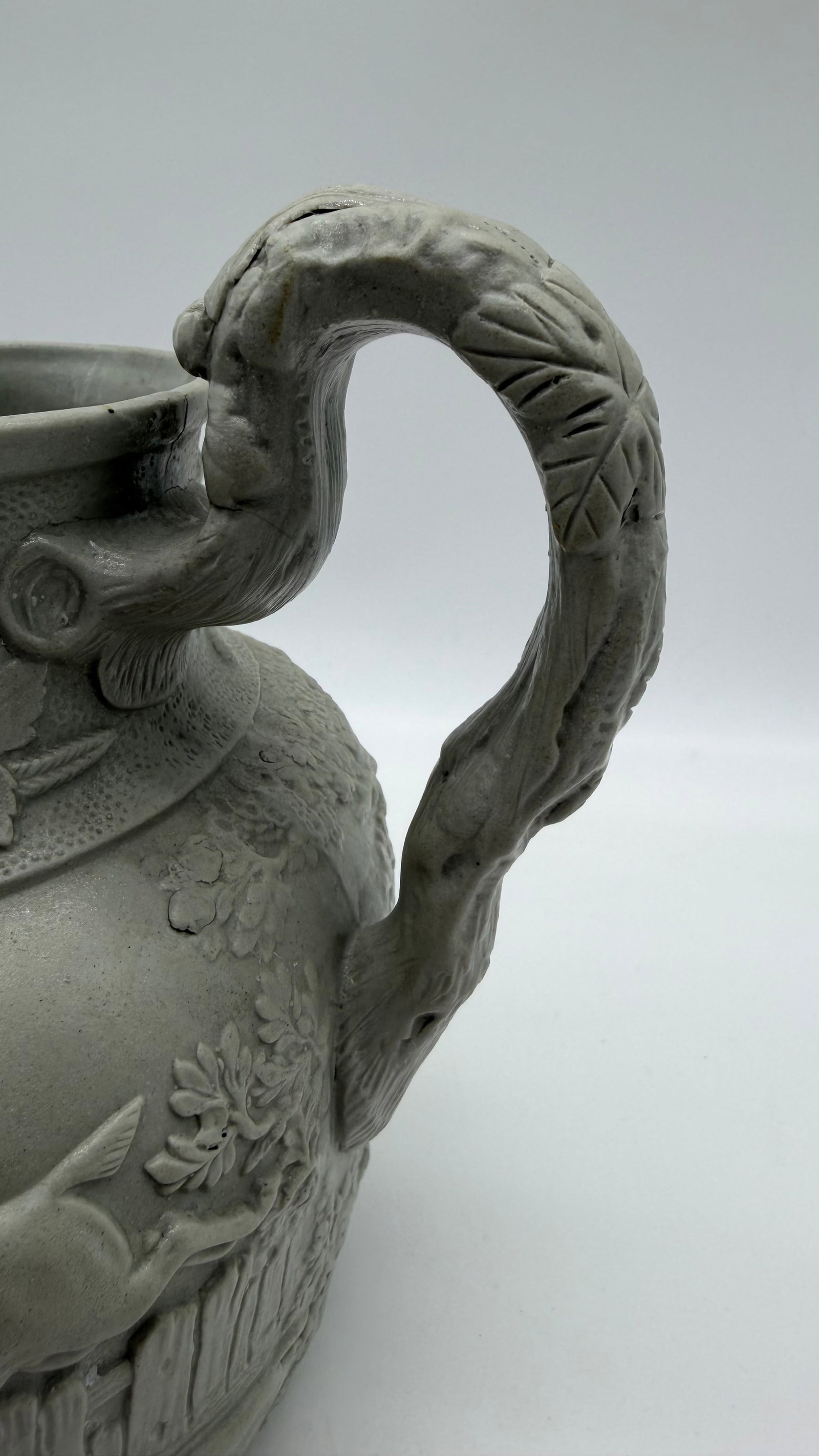 A Very Fine Antique English Victorian Grey Salt Glazed Stoneware Jug, by Mintons, Circa 1850's - 9