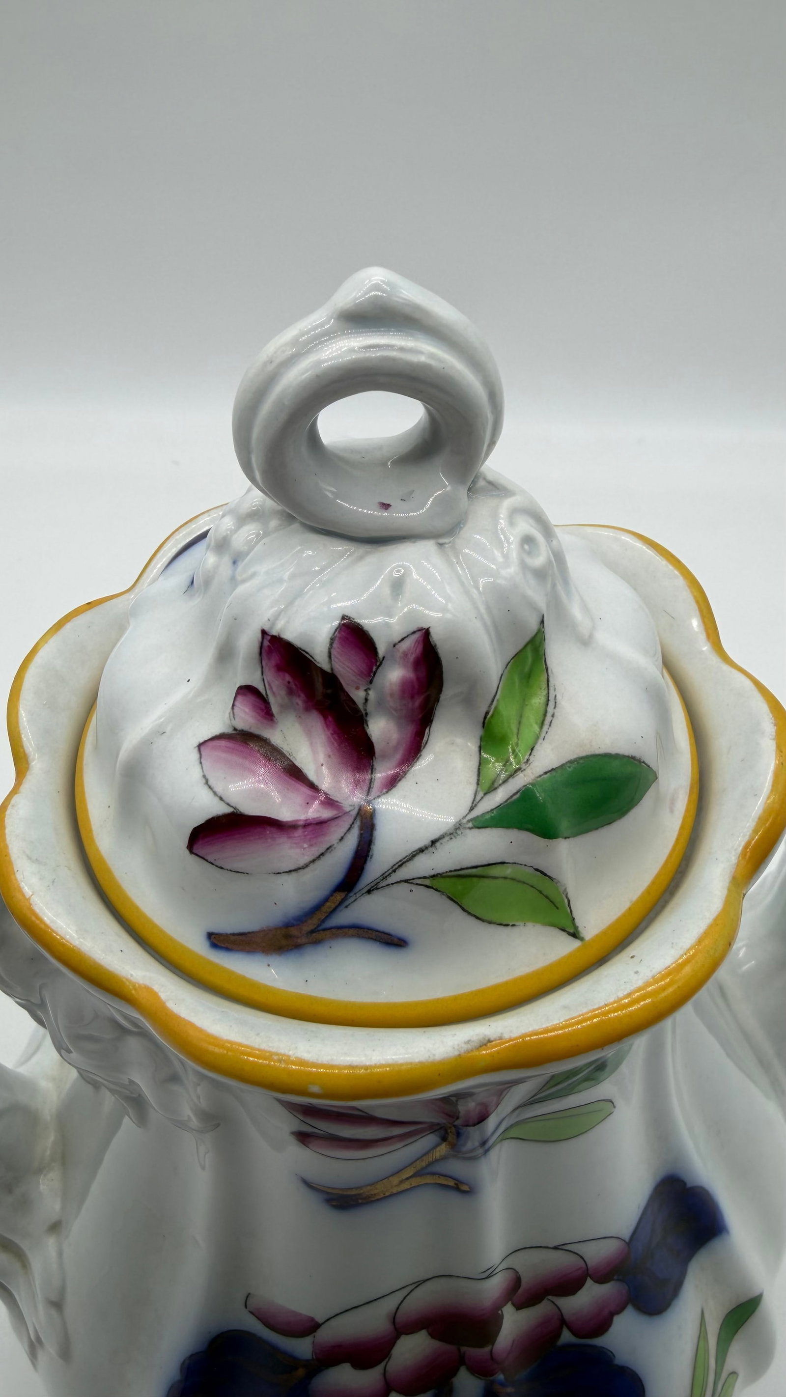 A Fine Antique Staffordshire Gaudy Decorated Ironstone Coffee Pot, Circa 1840's - 10