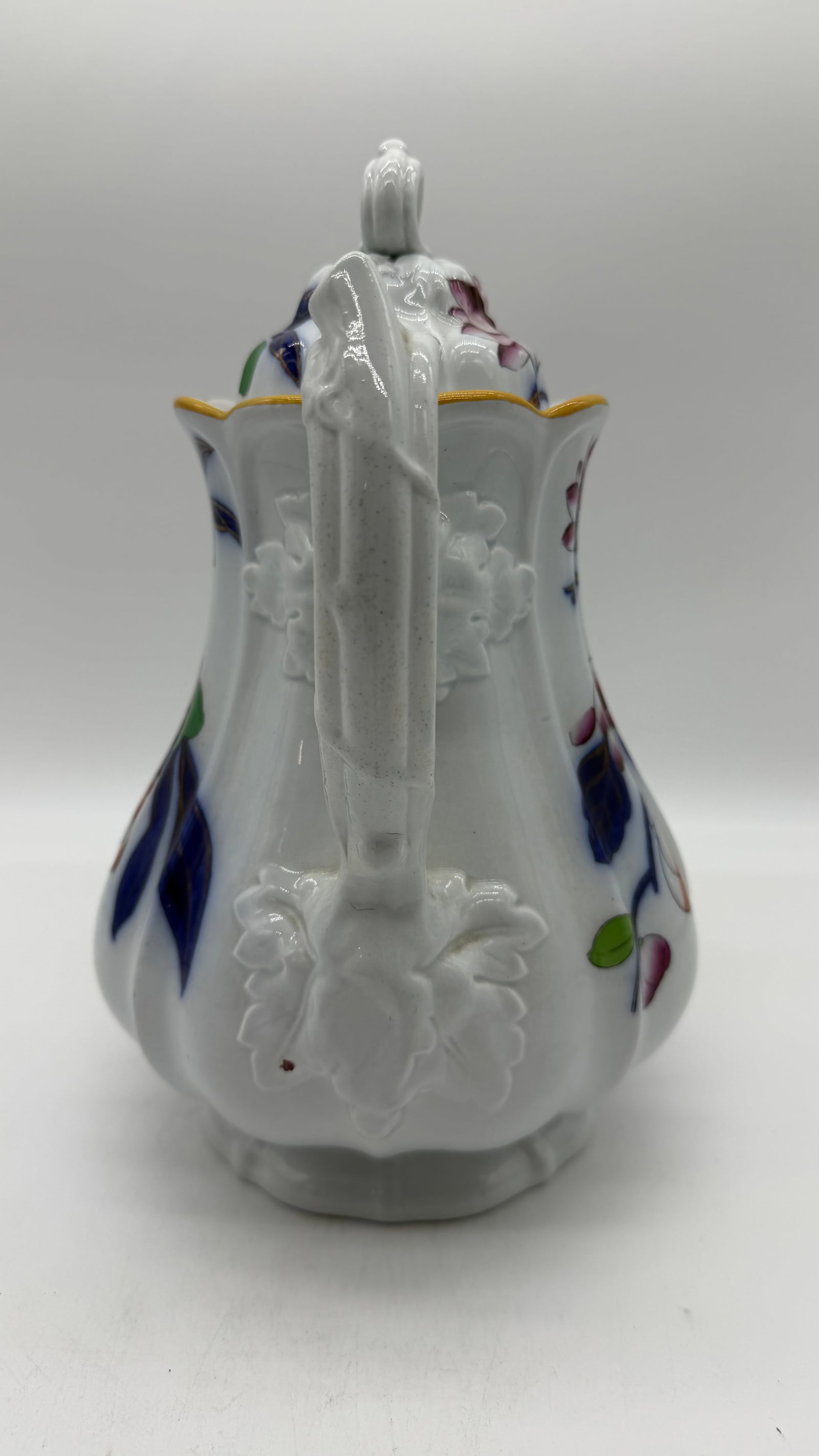 A Fine Antique Staffordshire Gaudy Decorated Ironstone Coffee Pot, Circa 1840's - 11
