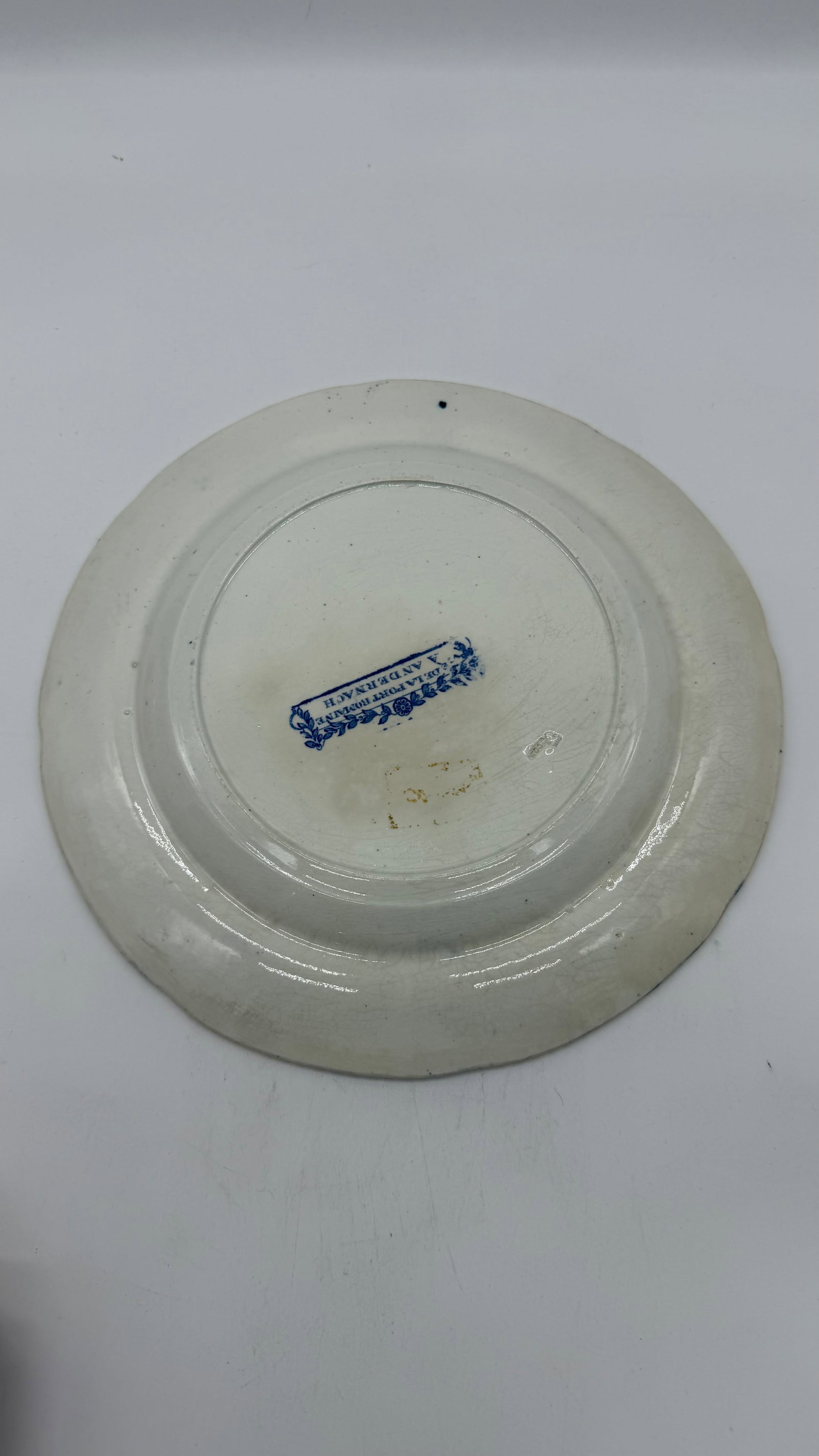 A Blue Dark Transfer Decorated Staffordshire Plate "Rue De La Port Romaine", by Enoch Woods, Circa 1 - 11