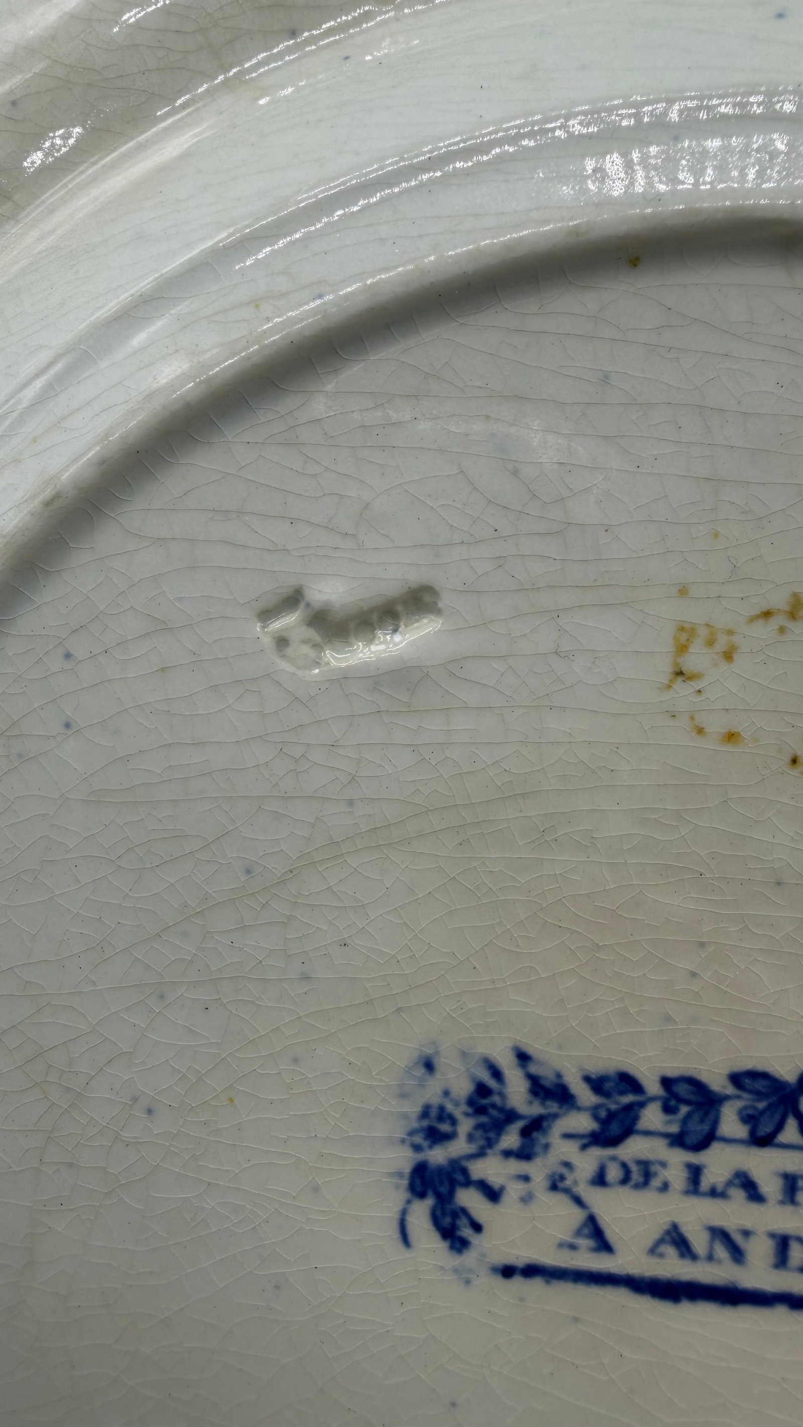A Blue Dark Transfer Decorated Staffordshire Plate "Rue De La Port Romaine", by Enoch Woods, Circa 1 - 8