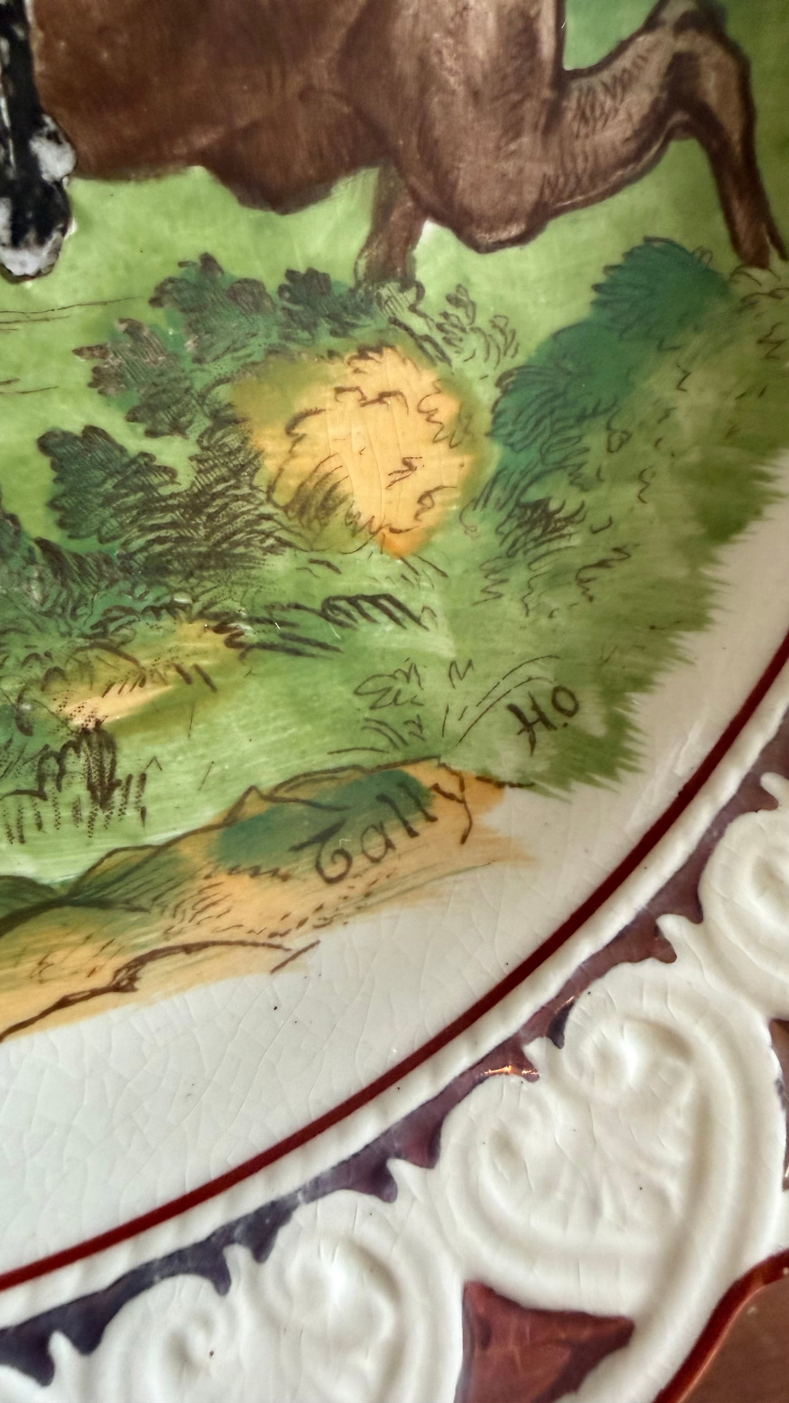 A Very Fine Set of 6 Wedgwood Equestrian and Fox Hunting Scene Plates, Circa 1920's - 12