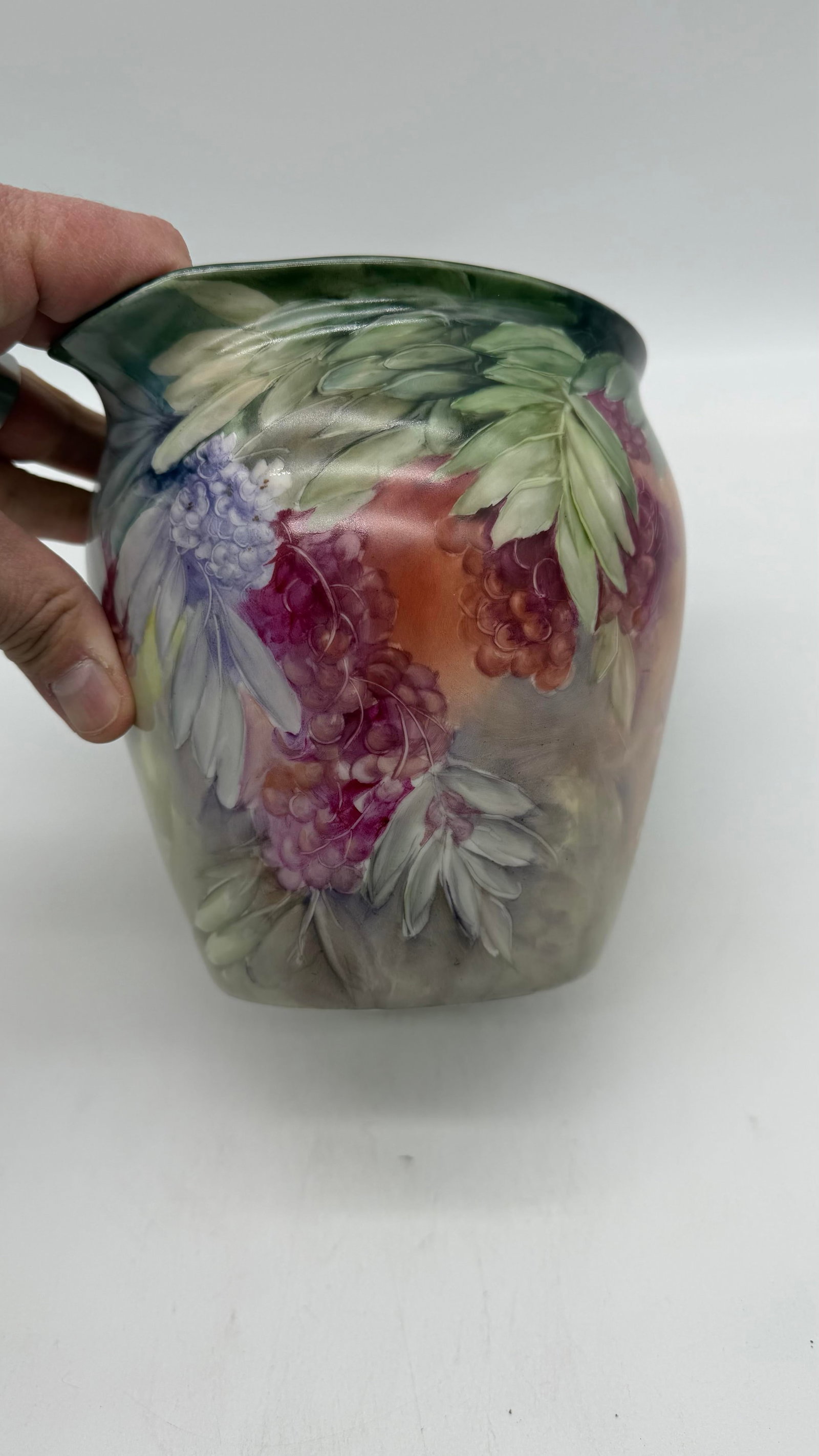 A Rare Hand Painted Jean Pouyat Limoges Porcelain Pitcher by F. M. Wood, Circa 1900 - 3