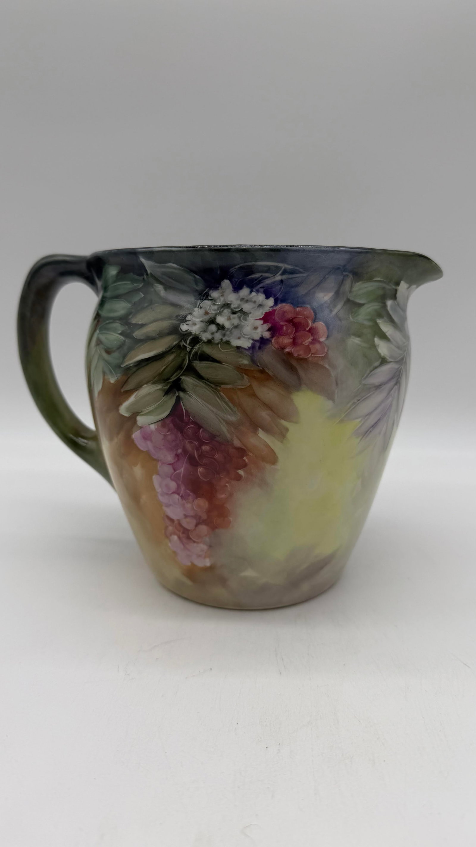 A Rare Hand Painted Jean Pouyat Limoges Porcelain Pitcher by F. M. Wood, Circa 1900 - 5