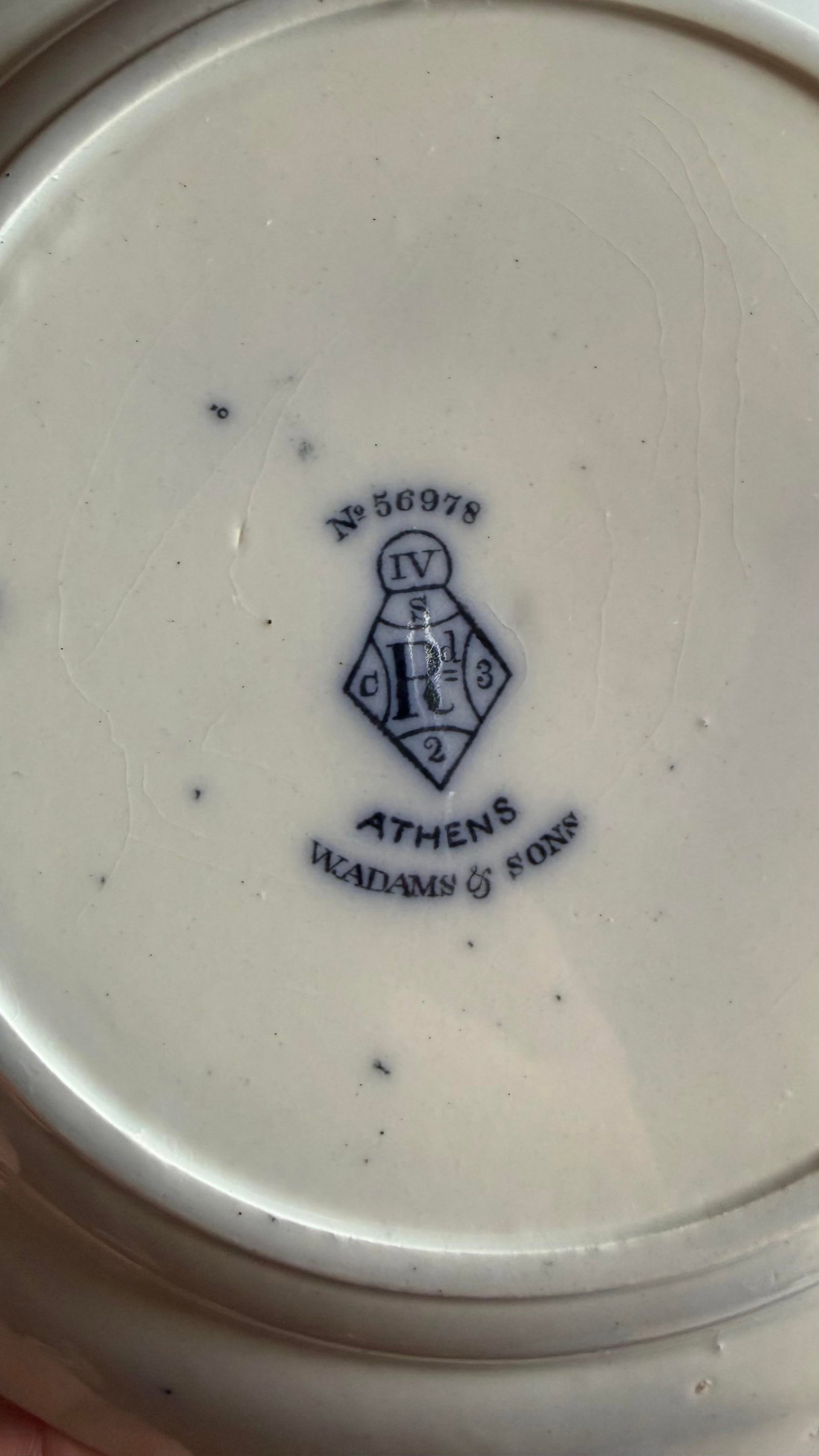 A Super Rare Set of 6 Antique Flow Black Ironstone Plates "Athens" by W. Adams, Circa 1850's - 9