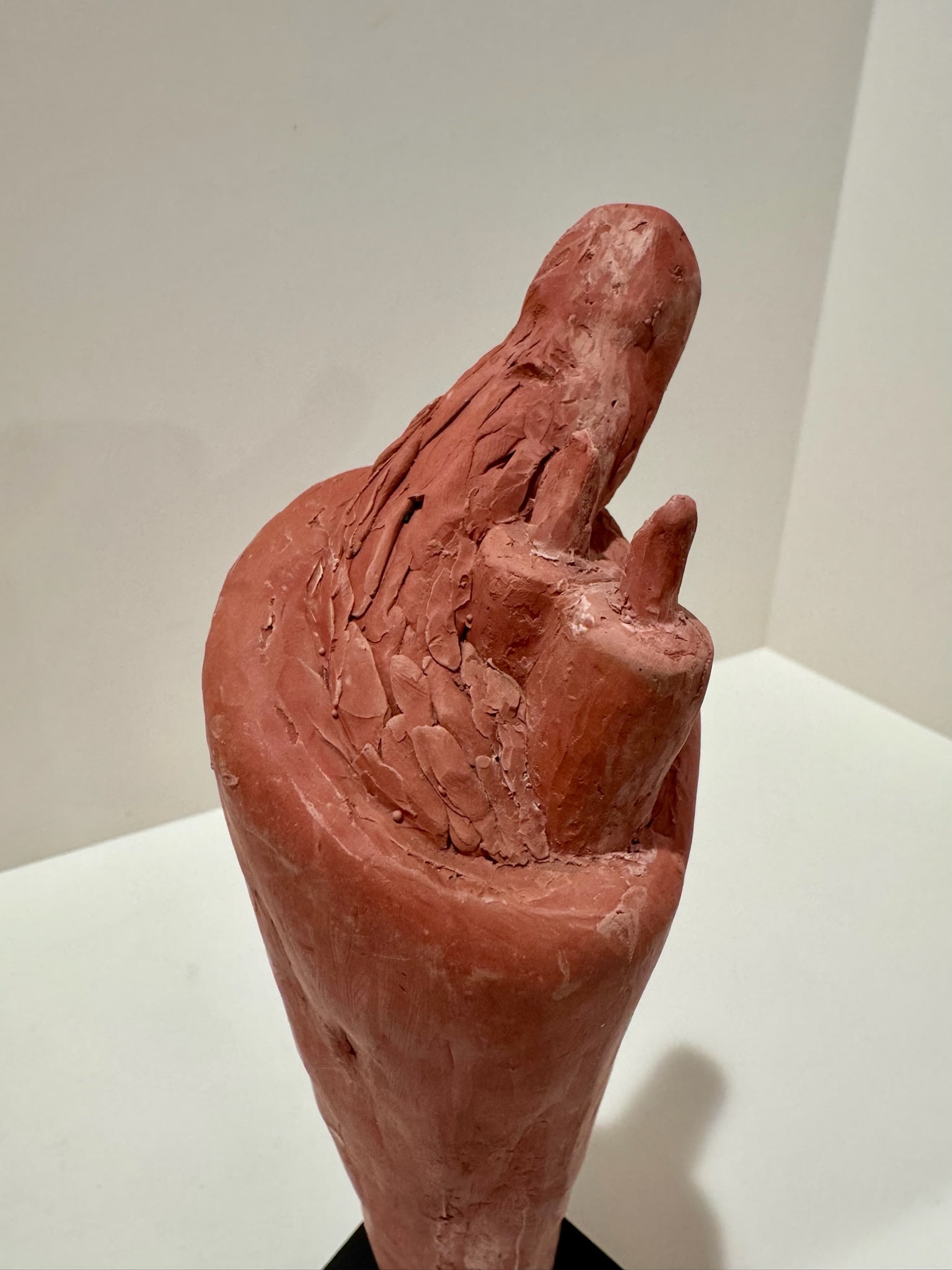 1960s Larry Mohr Signed Terra Cotta Sculpture Abstract Figurative Form on Base - 4