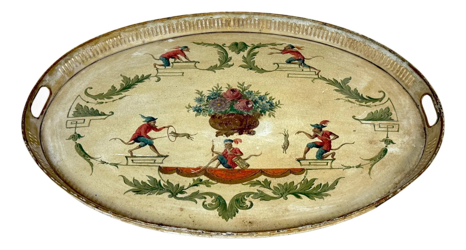 Regency Painted Tole Tray with Chinoiserie Decoration, English or French (1 of 18)