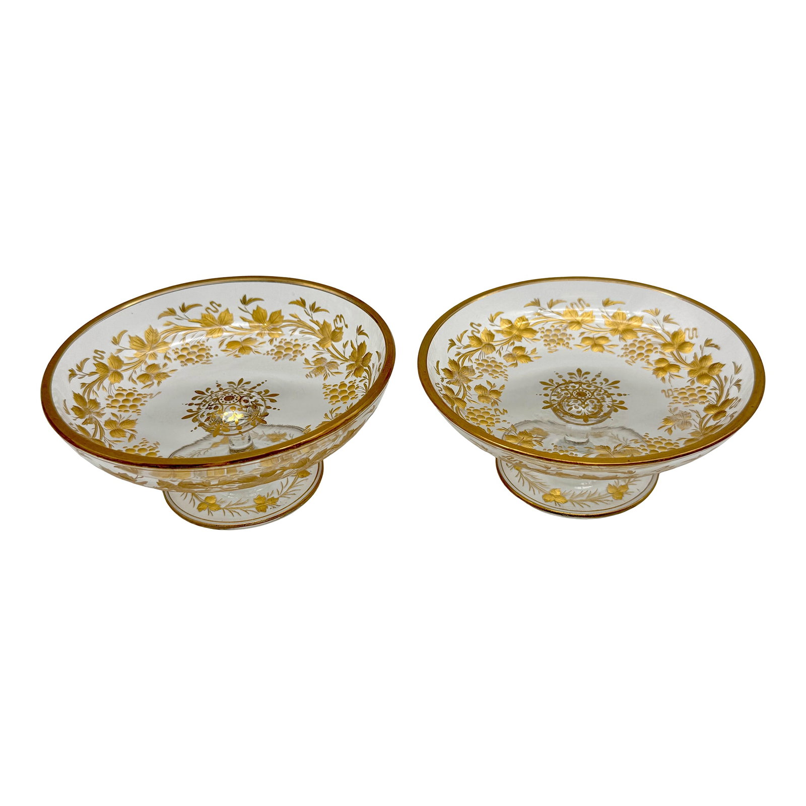 Pair of Belle Époque Gilt Glass Compotes / Dessert Dishes, circa 1890–1910 (1 of 18)