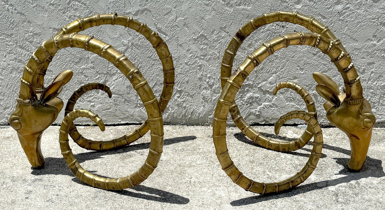 Pair French Modern Bronze Ibex Head Dining Table Bases, Attributed to Chervet - 11