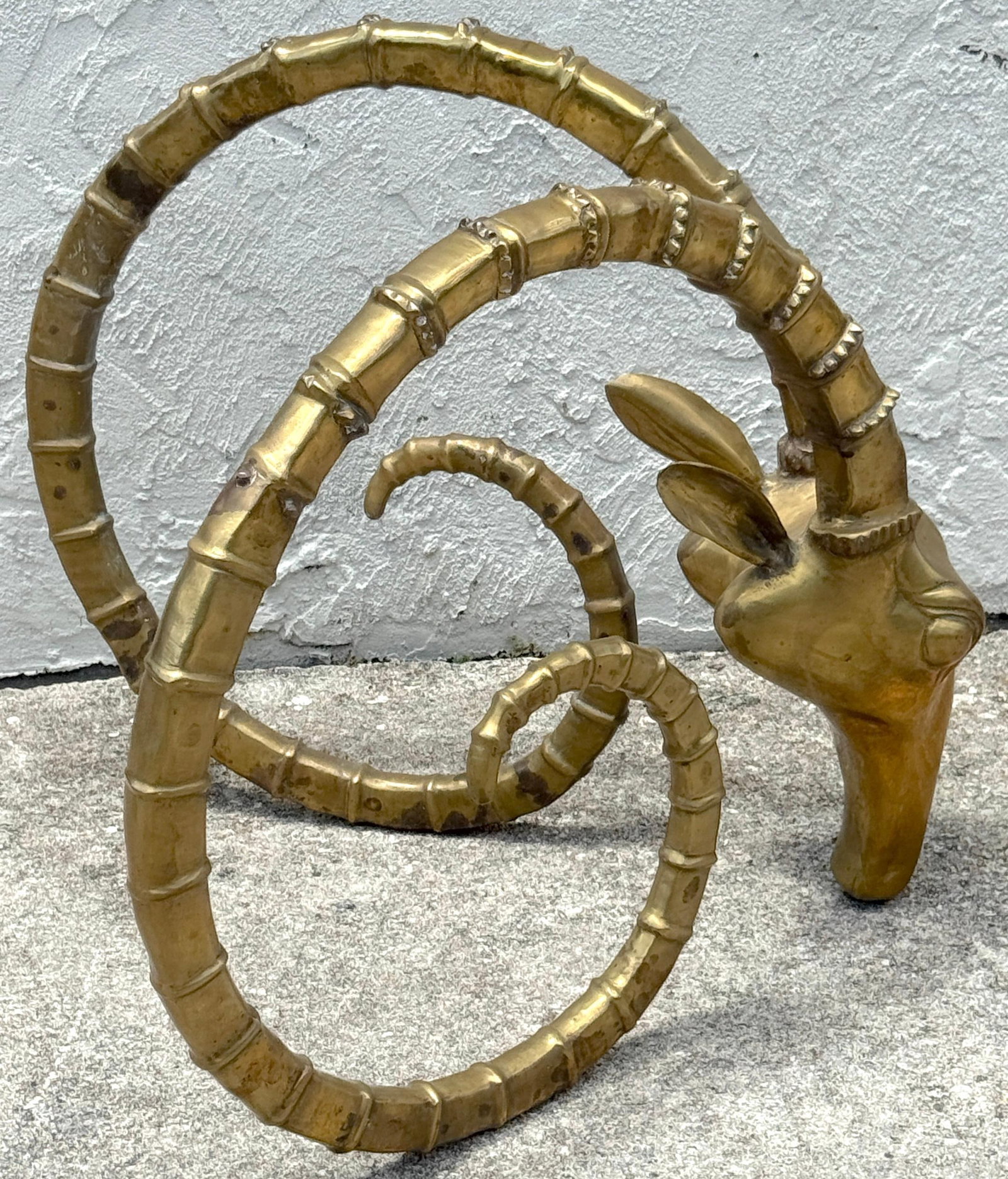 Pair French Modern Bronze Ibex Head Dining Table Bases, Attributed to Chervet - 12