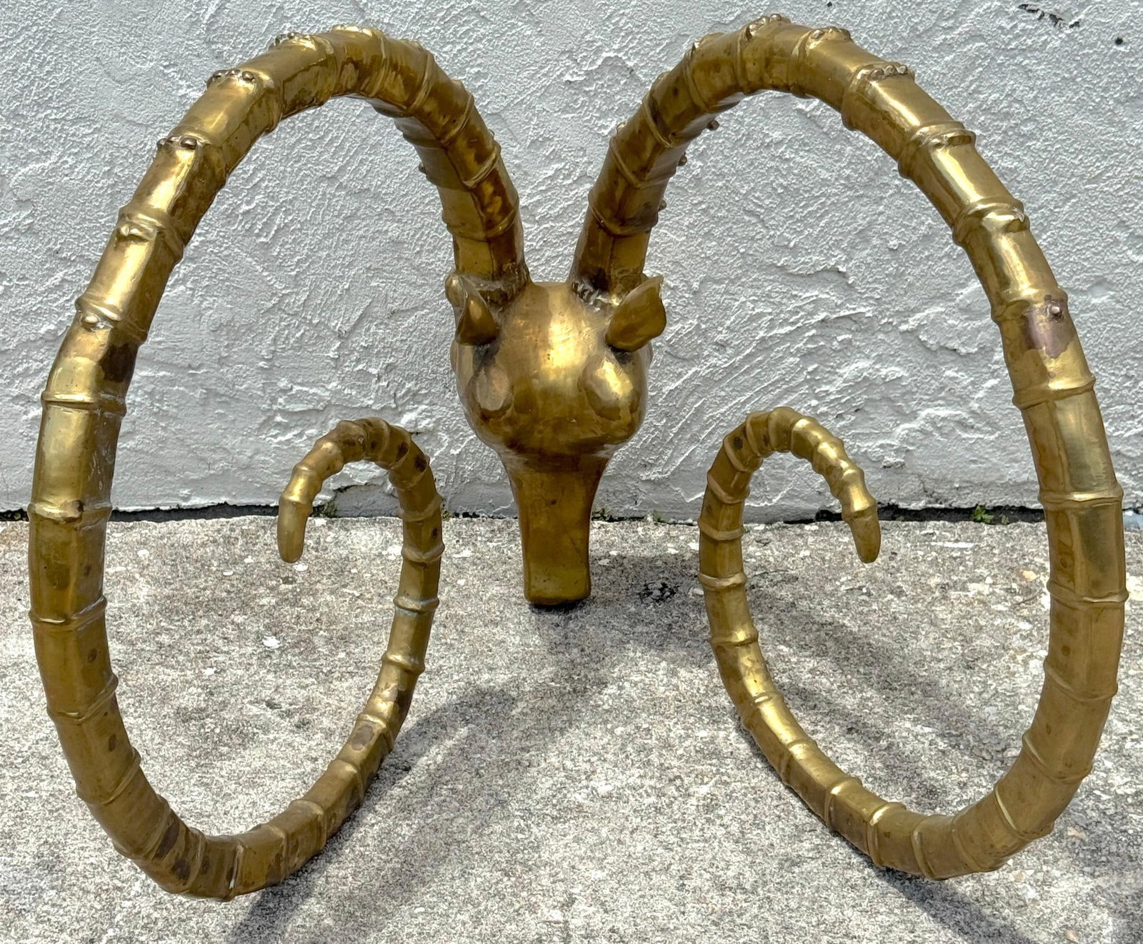 Pair French Modern Bronze Ibex Head Dining Table Bases, Attributed to Chervet - 13
