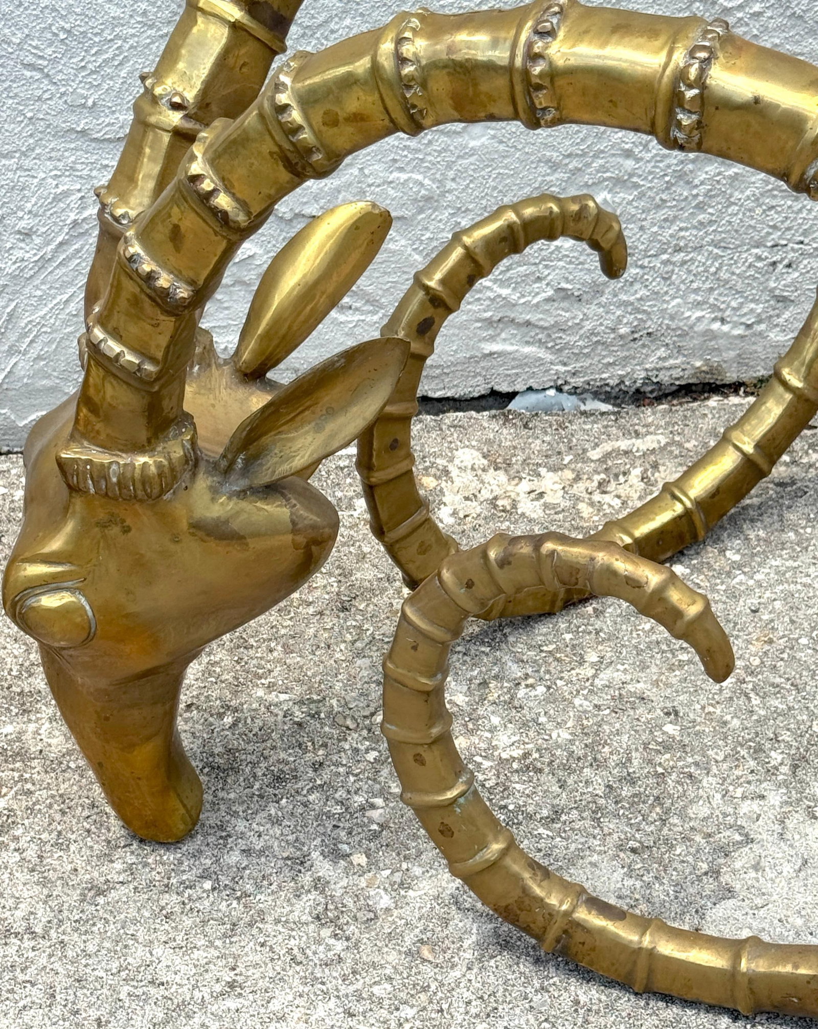 Pair French Modern Bronze Ibex Head Dining Table Bases, Attributed to Chervet - 14