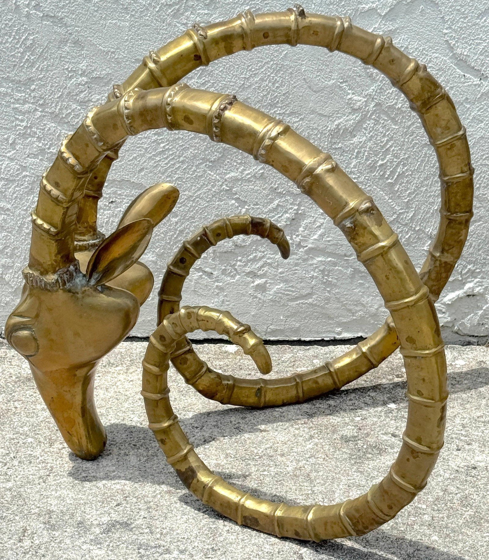 Pair French Modern Bronze Ibex Head Dining Table Bases, Attributed to Chervet - 18