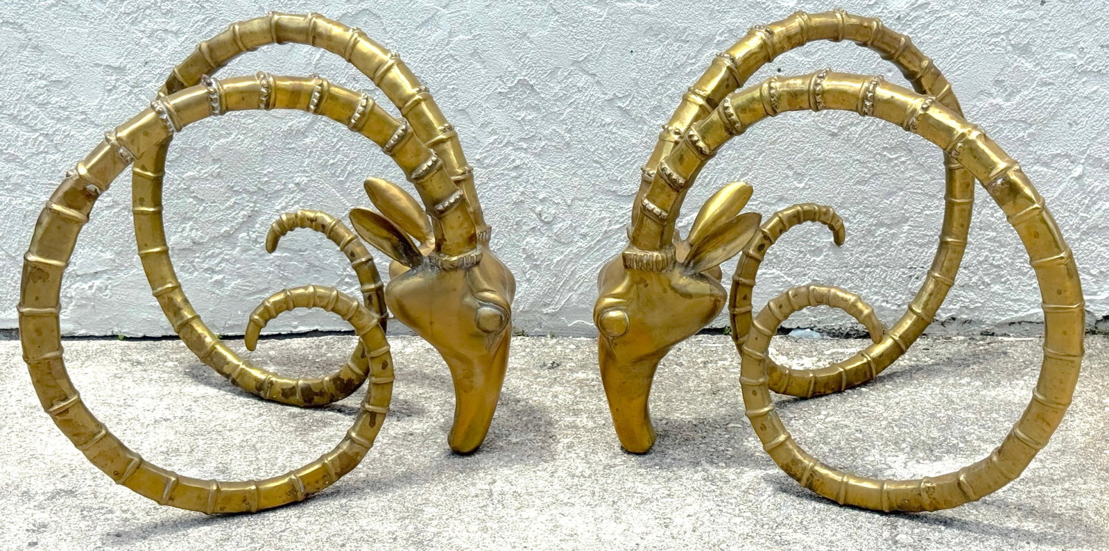 Pair French Modern Bronze Ibex Head Dining Table Bases, Attributed to Chervet - 4