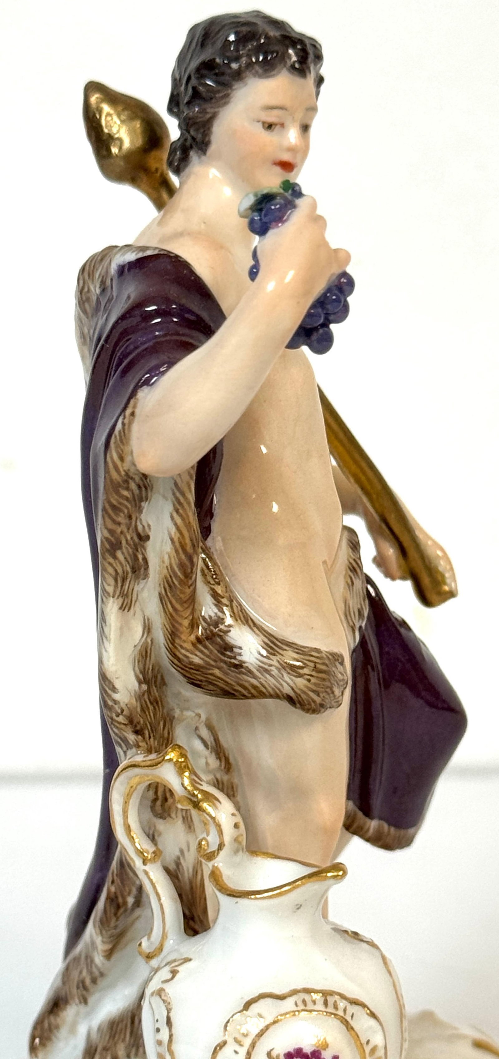 Meissen Porcelain Figure Bacchus with Grapes, Wine Jug, Late 19th/ Early 20th C - 17