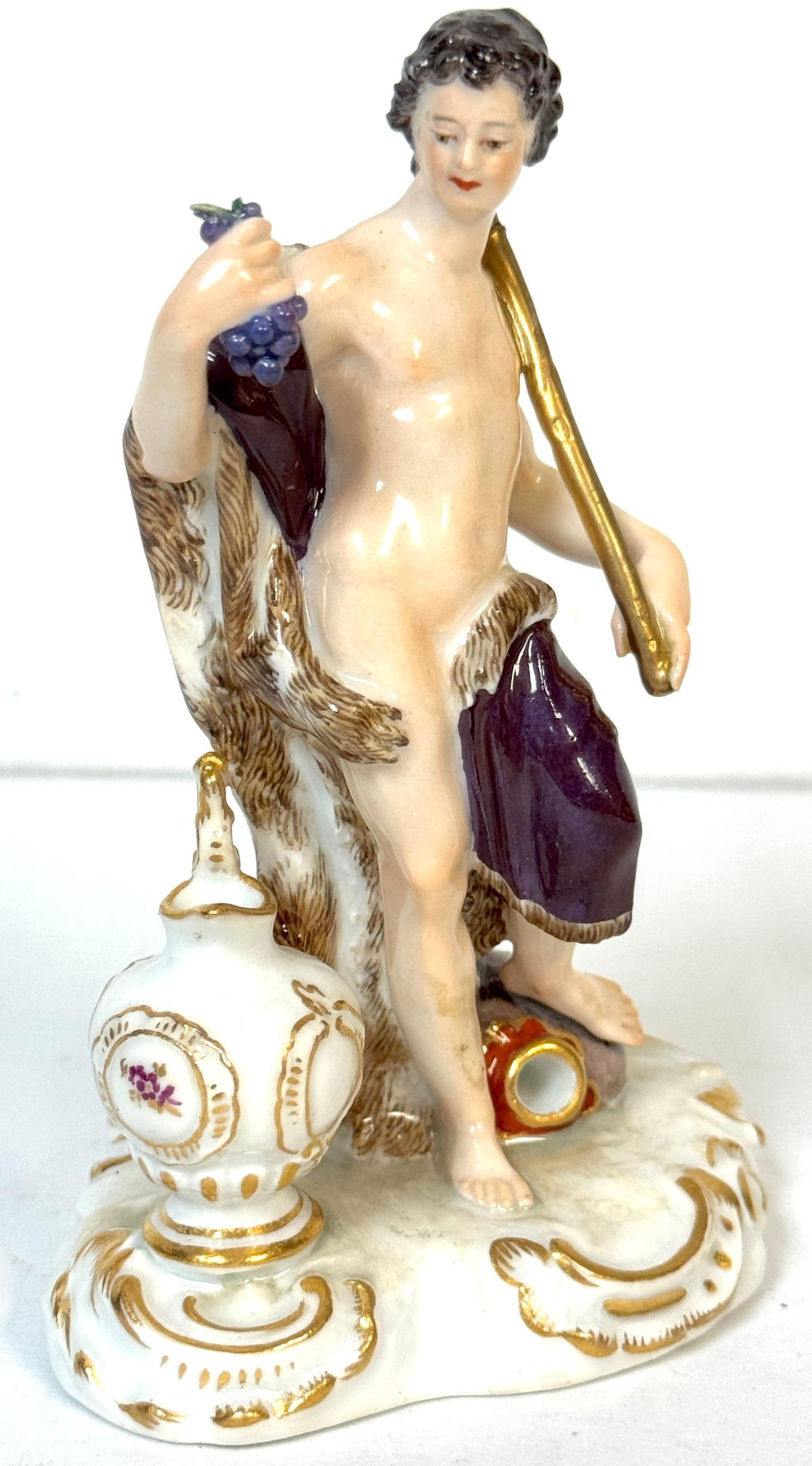 Meissen Porcelain Figure Bacchus with Grapes, Wine Jug, Late 19th/ Early 20th C - 2