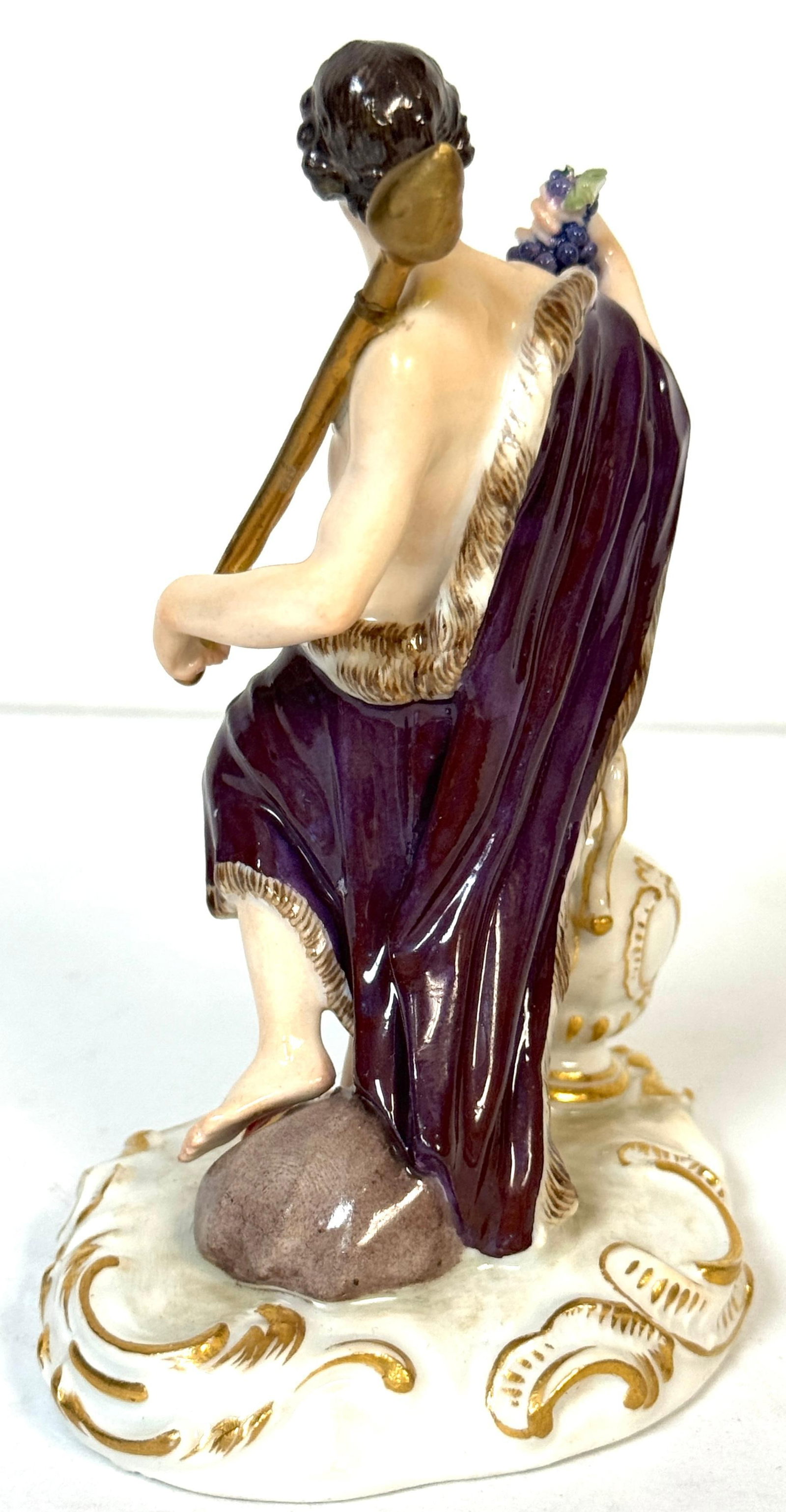 Meissen Porcelain Figure Bacchus with Grapes, Wine Jug, Late 19th/ Early 20th C - 3