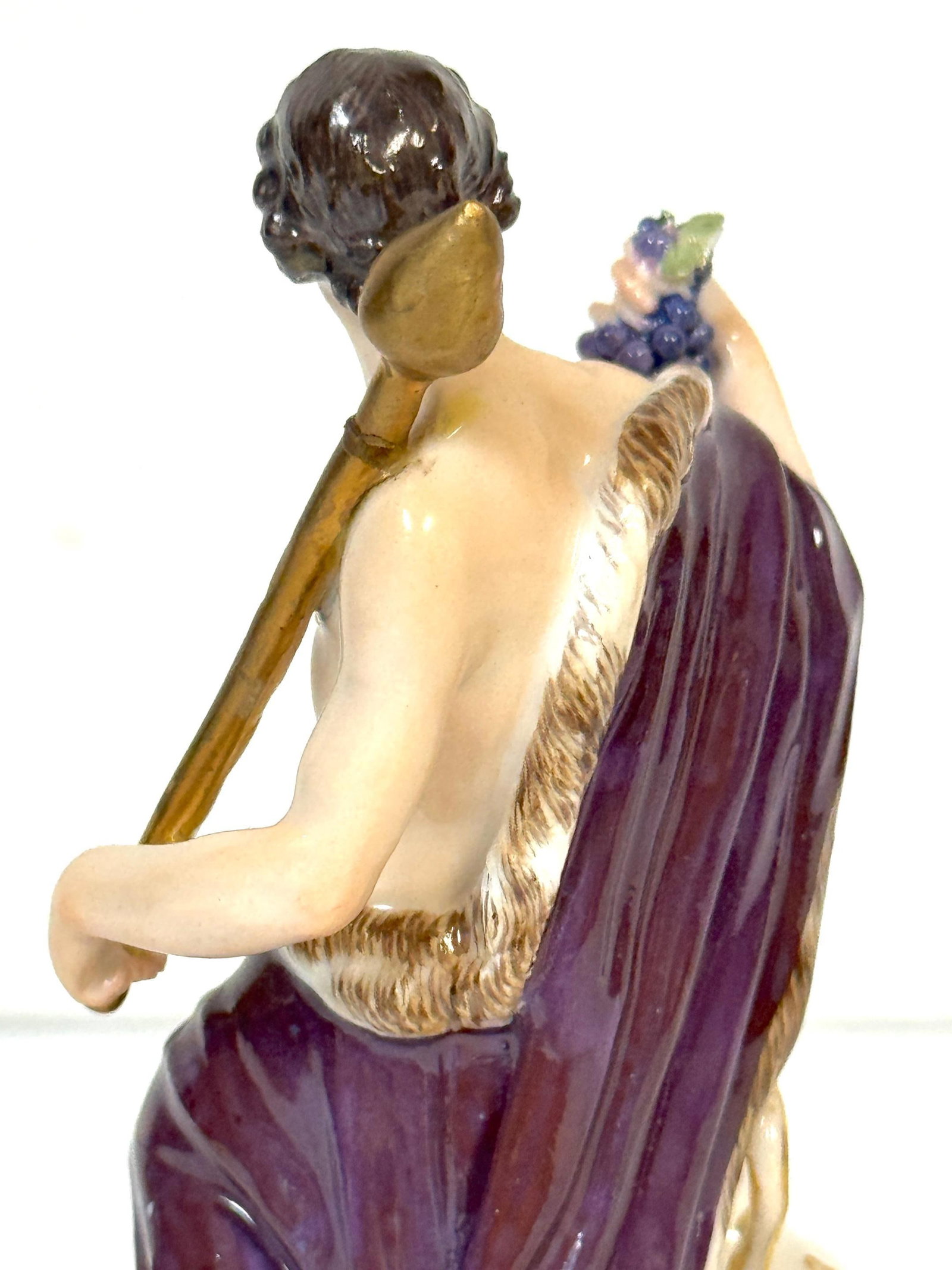 Meissen Porcelain Figure Bacchus with Grapes, Wine Jug, Late 19th/ Early 20th C - 4