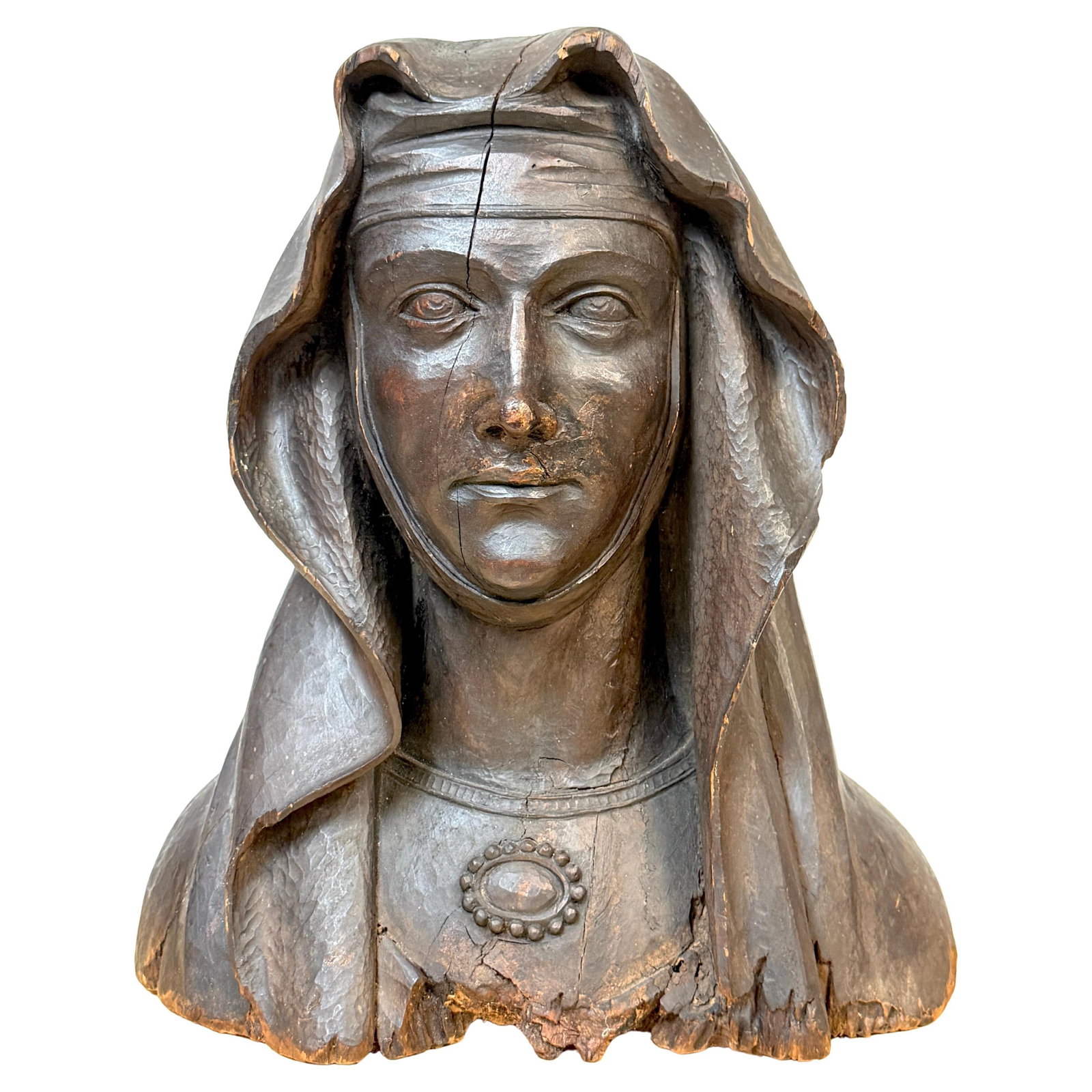 Late 17th–Early 18th Century Italian Carved Walnut Bust of Madonna Addolorata - 18