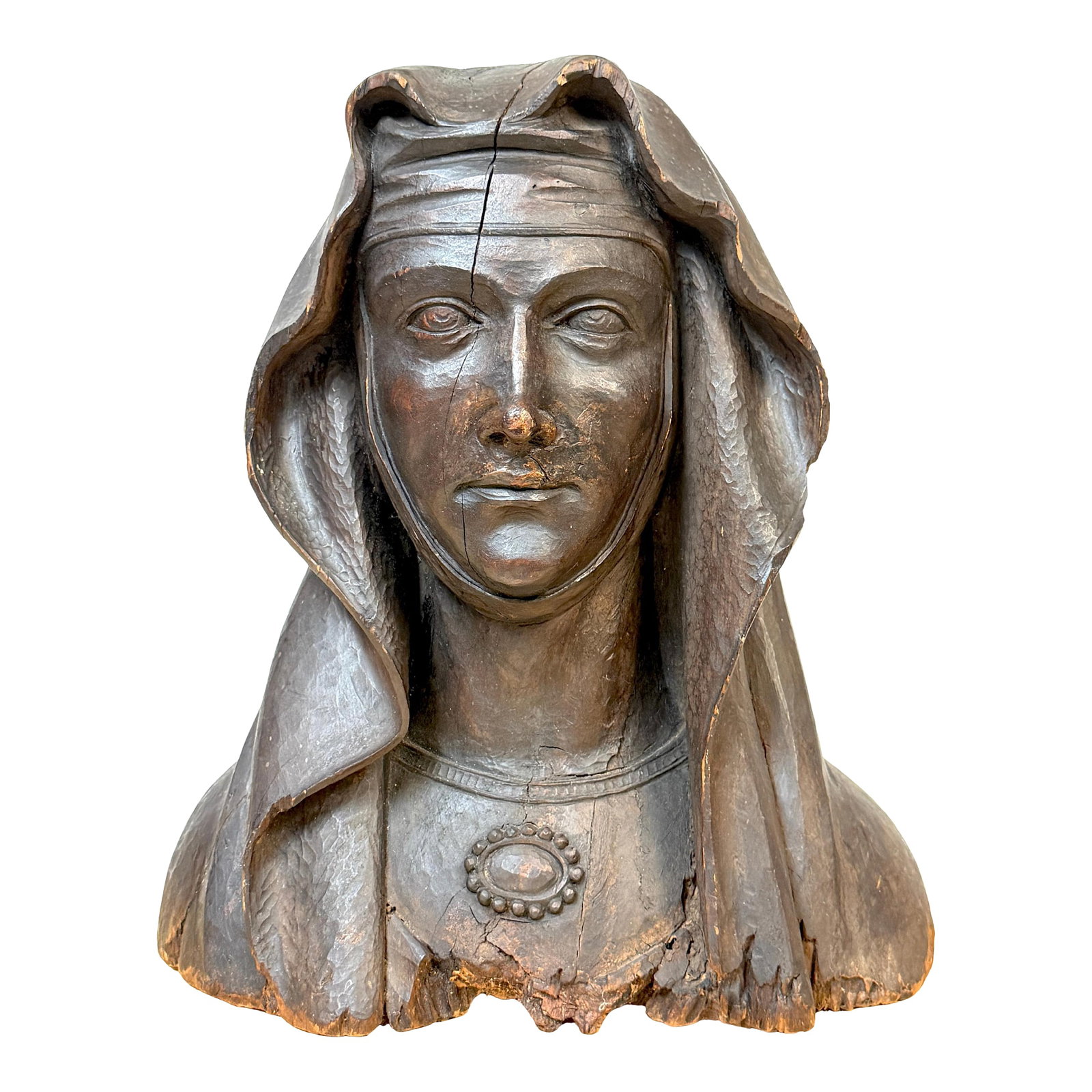Late 17th–Early 18th Century Italian Carved Walnut Bust of Madonna Addolorata (1 of 18)