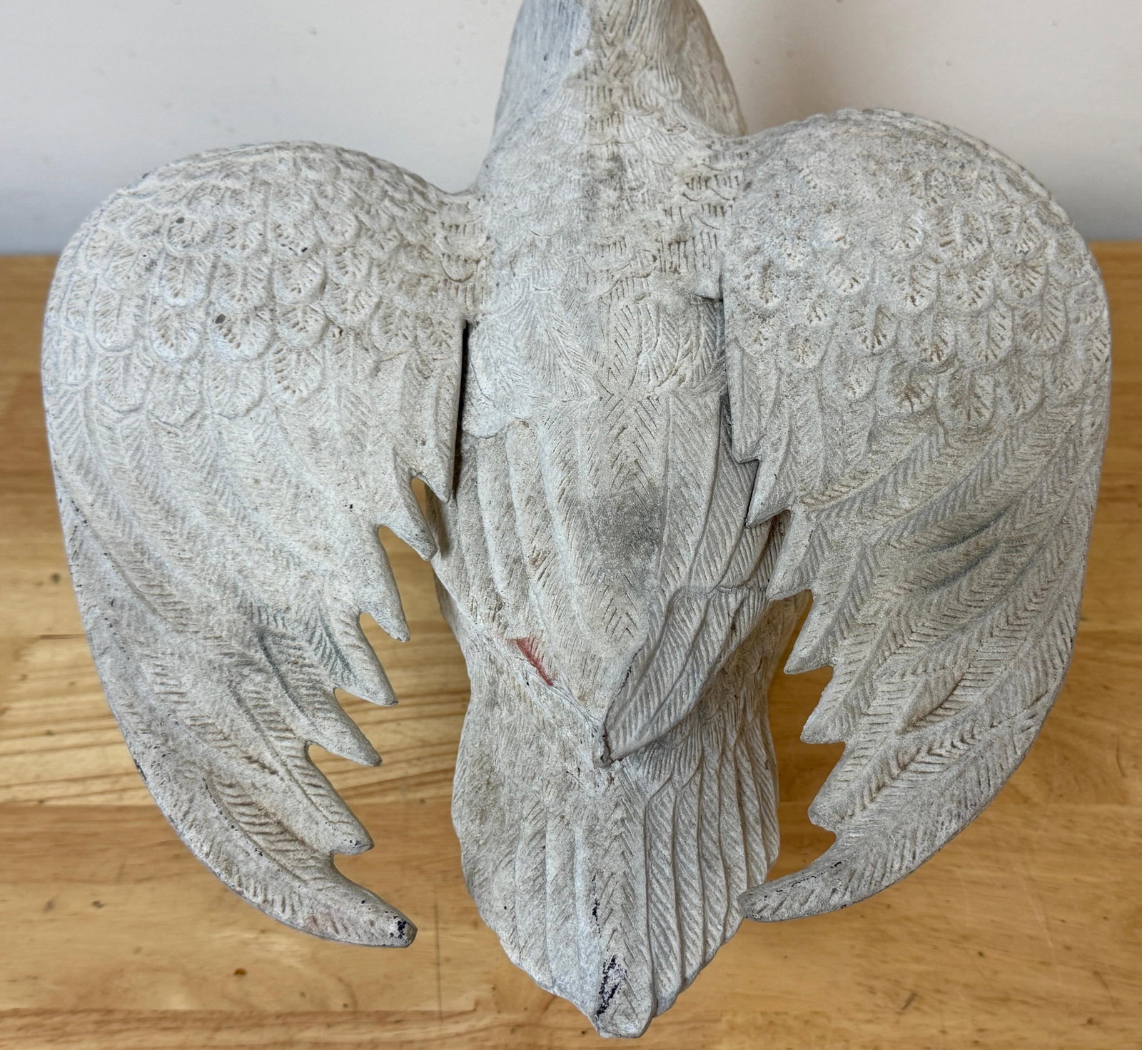 Pair 20th C. Zinc Alloy Swan Garden Sculptures Good Scale & Weathered Surface - 4