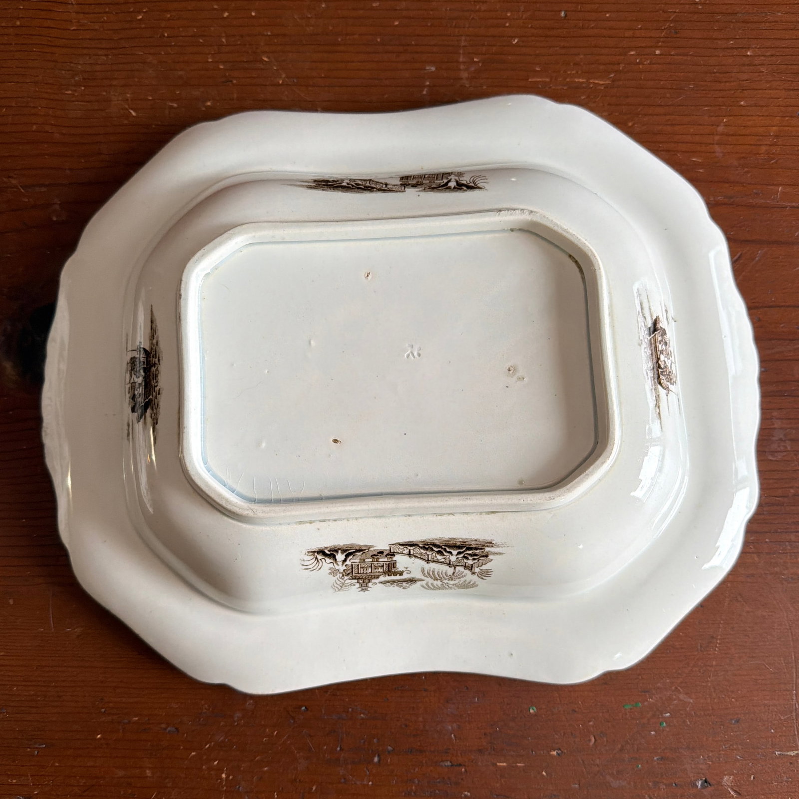 A Antique Brown Transfer Decorated Staffordshire Covered Vegetable Dish, "Nankin" by Dimmock, Ci - 7