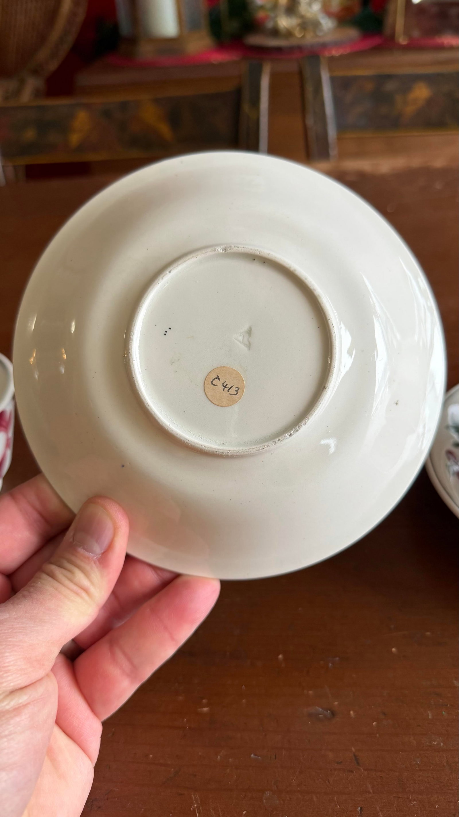 A Very Nice Pair of Antique Staffordshire Early Adam's Rose Cup & Saucer, Circa 1830 - 3
