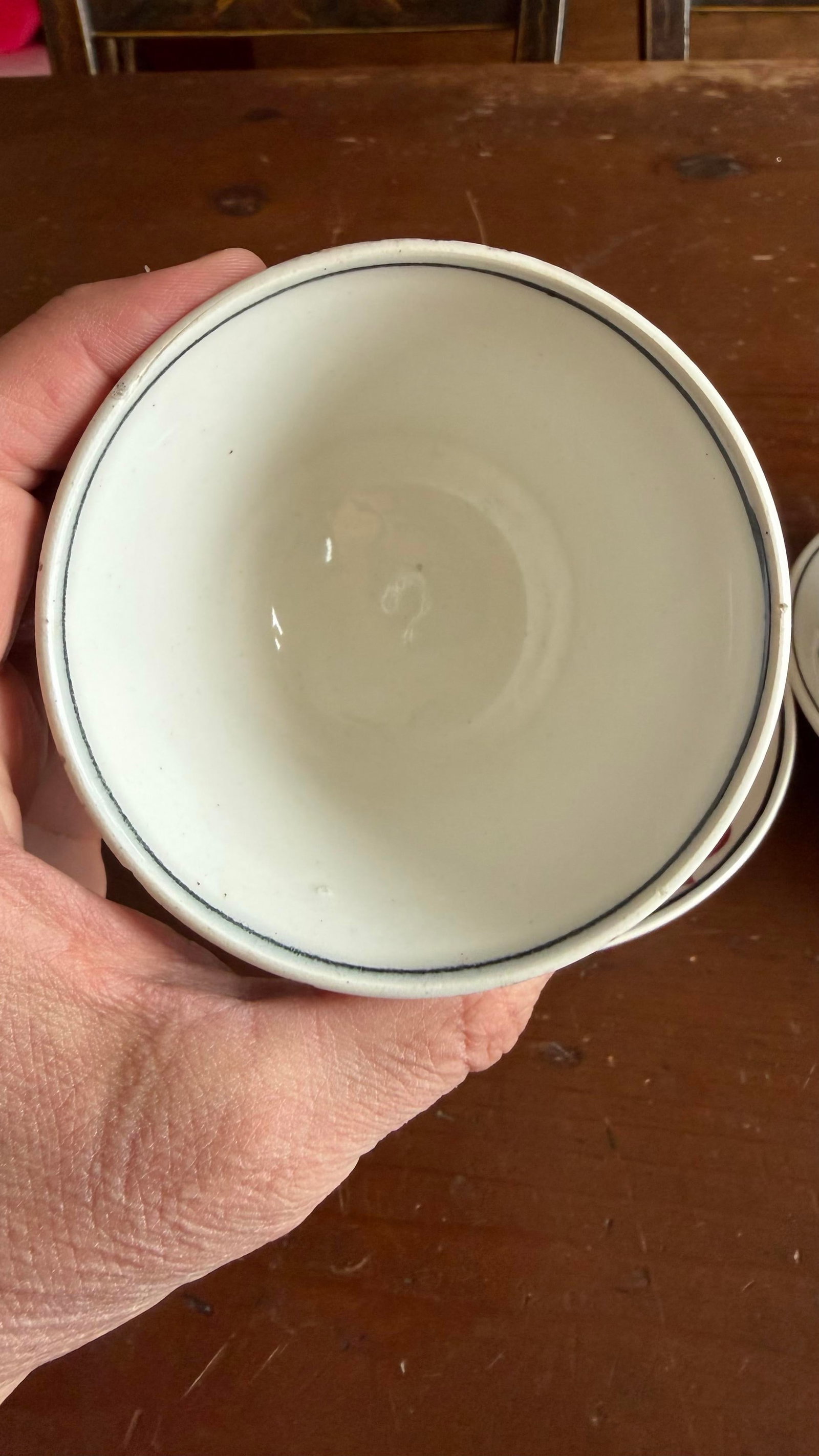 A Very Nice Pair of Antique Staffordshire Early Adam's Rose Cup & Saucer, Circa 1830 - 4