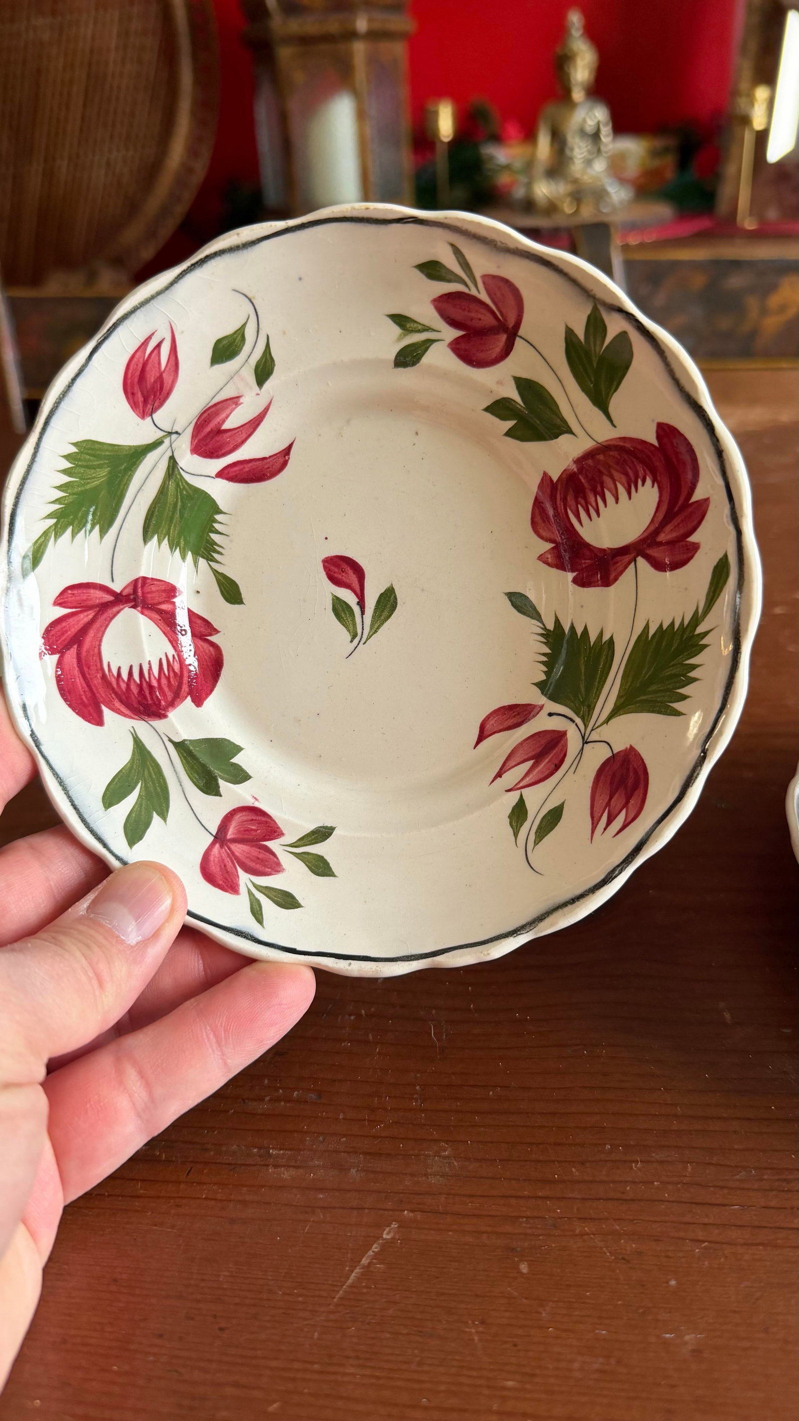 A Very Nice Pair of Antique Staffordshire Early Adam's Rose Cup & Saucer, Circa 1830 - 7