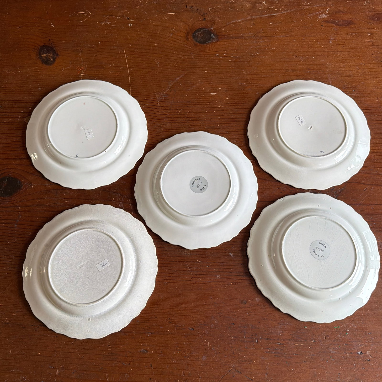 A Very Nice Set of 5 of Antique Staffordshire Early Adam's Rose Plates, Circa 1830 - 9