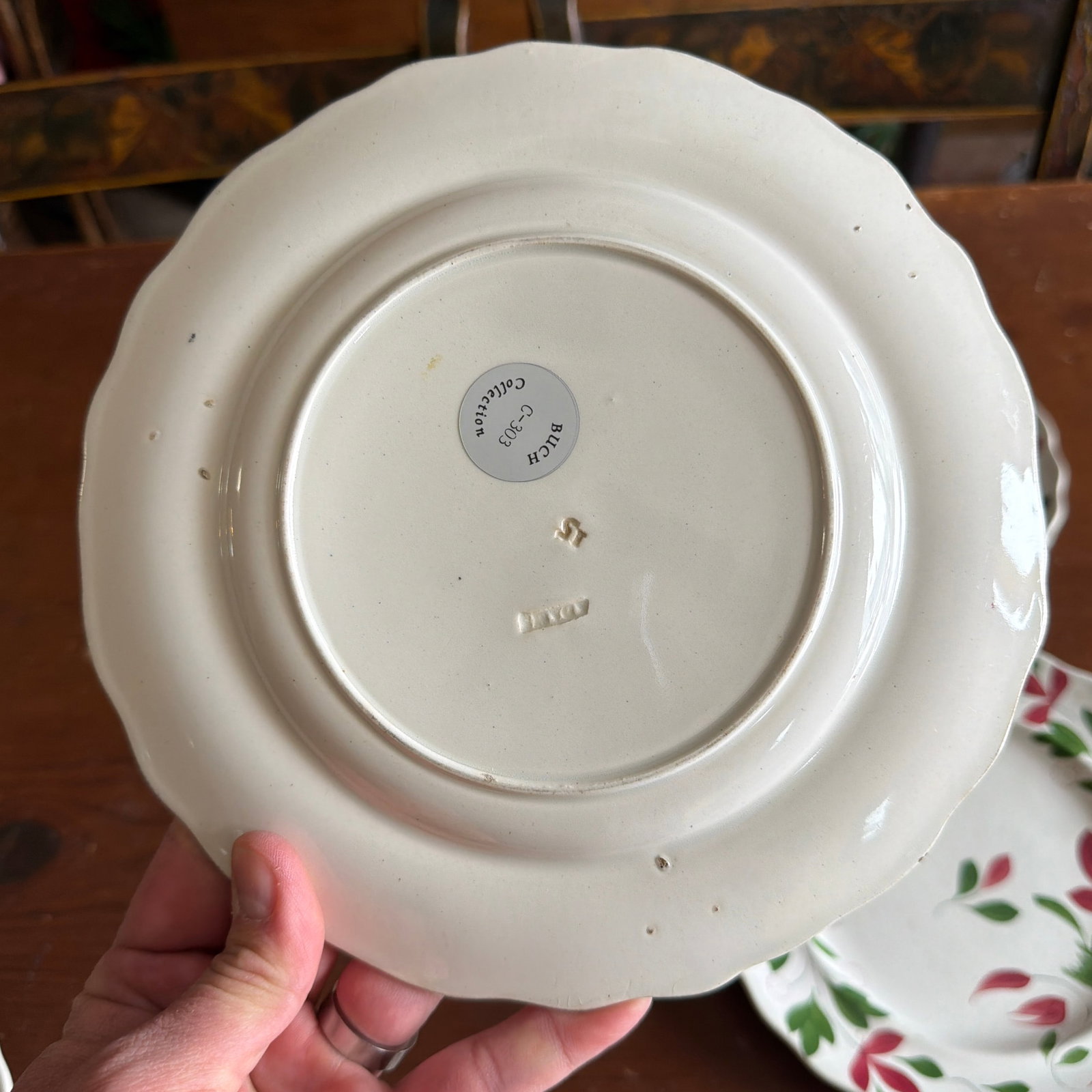 A Very Nice Set of 7 of Antique Staffordshire Early Adam's Rose Plates, Circa 1830 - 10