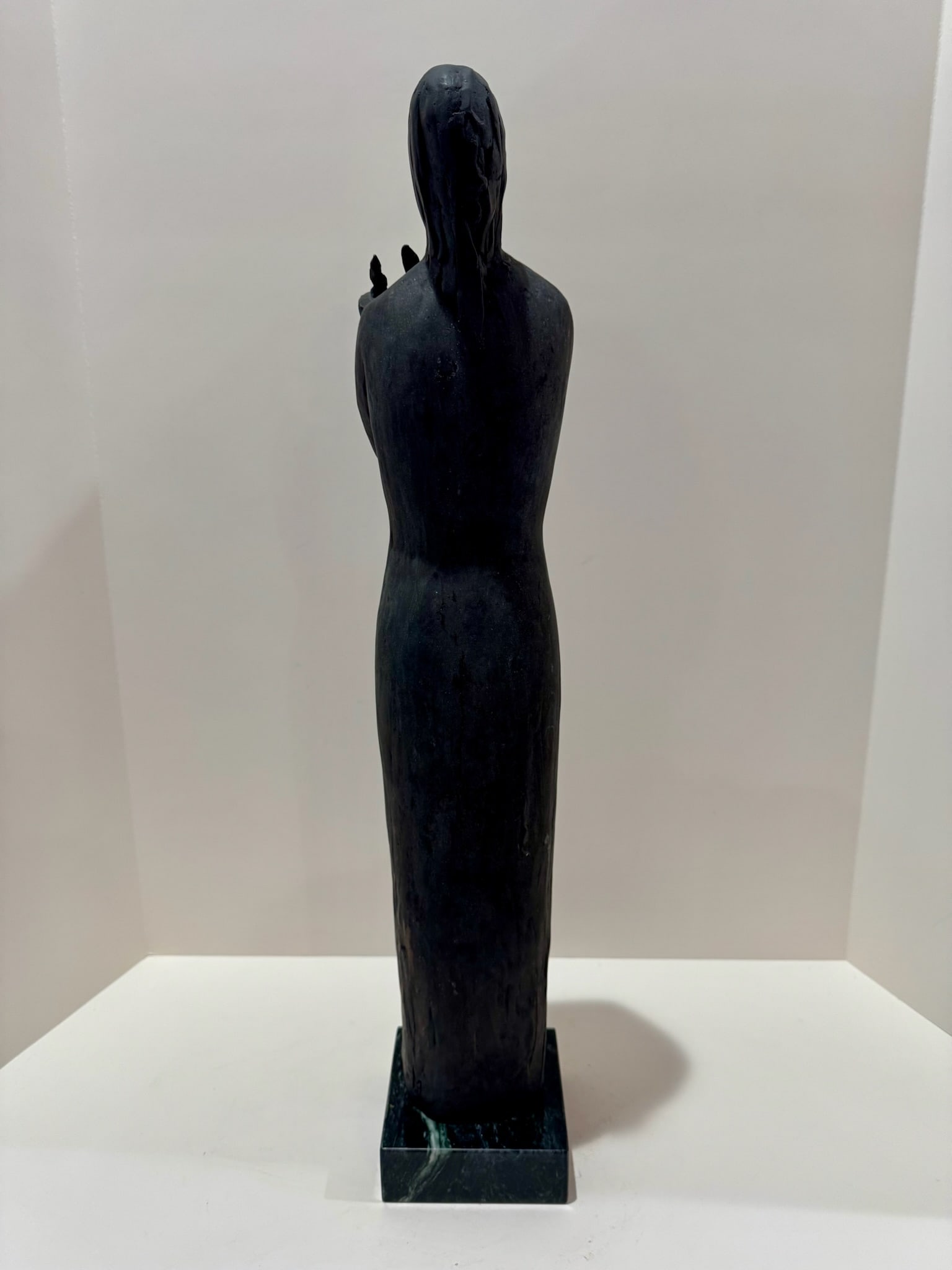Mid 20th Century Larry Mohr Signed Bronze Figurative Sculpture Tall Modernist Form on Stone Base - 4