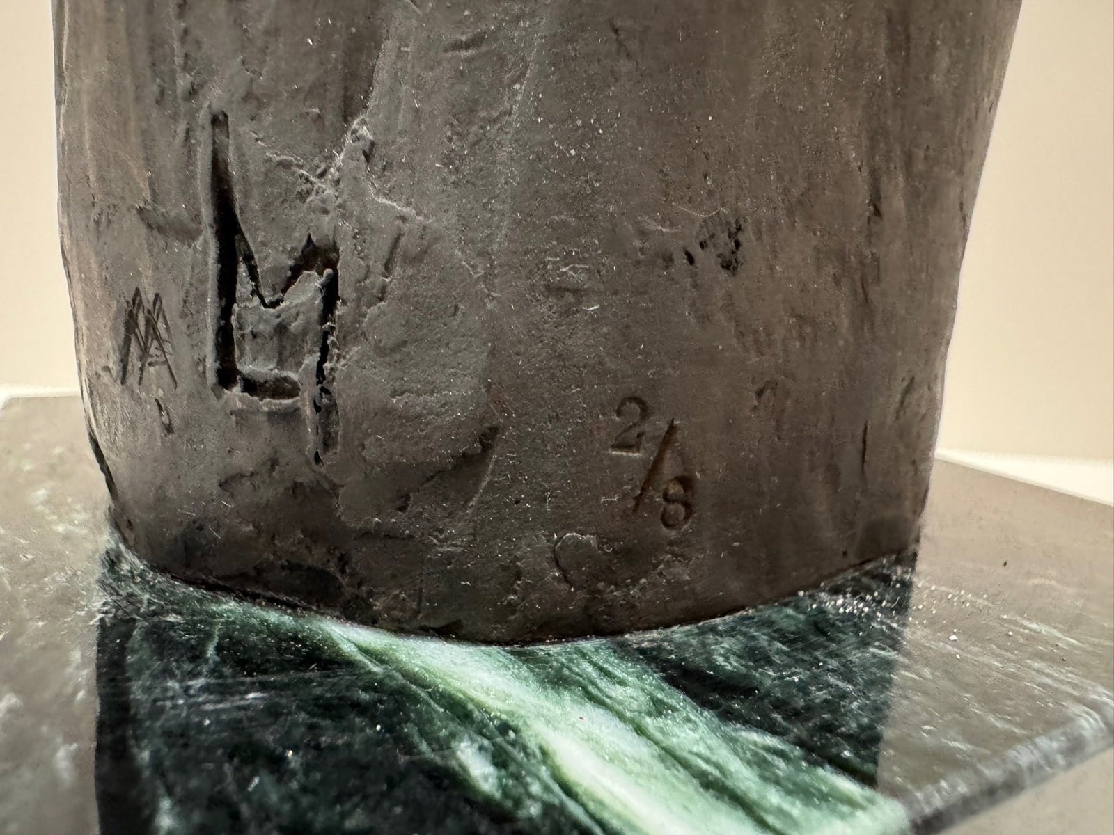 Mid 20th Century Larry Mohr Signed Bronze Figurative Sculpture Tall Modernist Form on Stone Base - 8