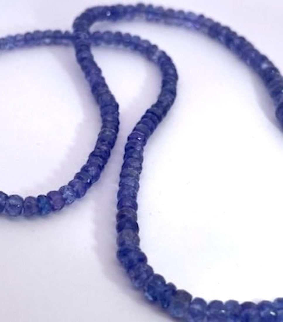 Tanzanite Beads on Chain Silver - 7