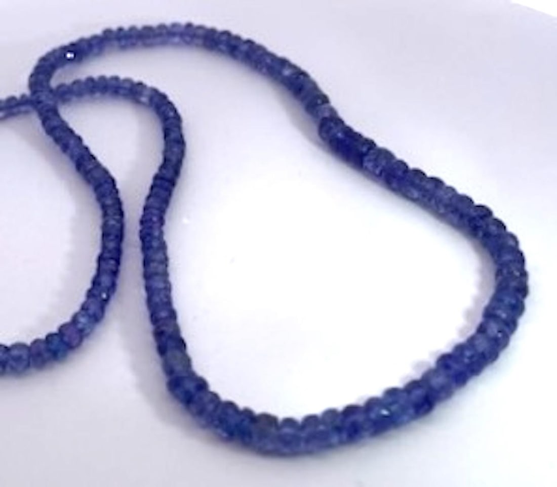 Tanzanite Beads on Chain Silver - 8