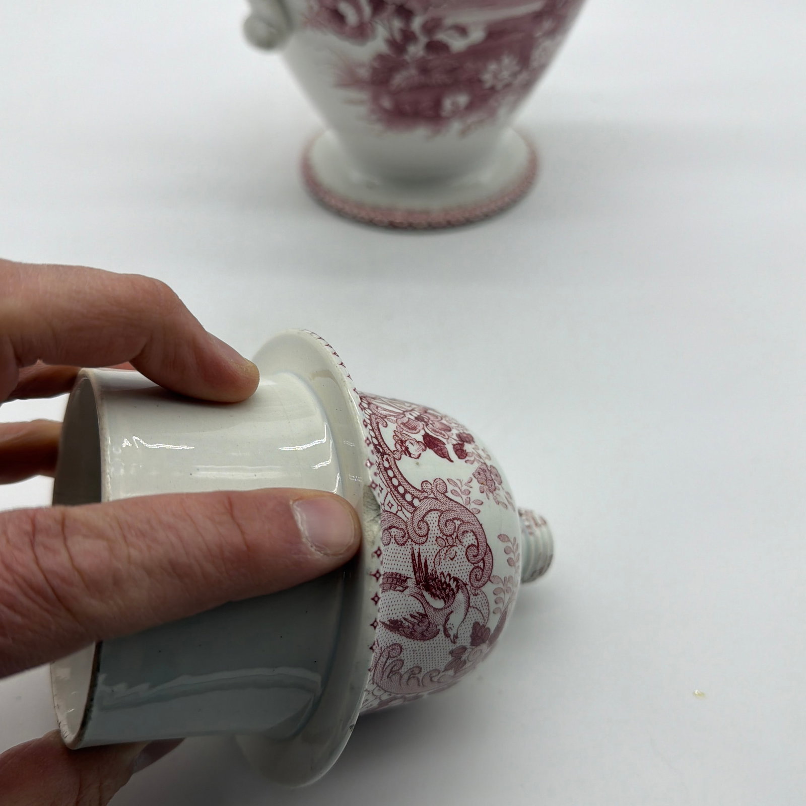 A Very Nice Antique Staffordshire Pink Transfer Coffee Pot, Circa 1830's - 8