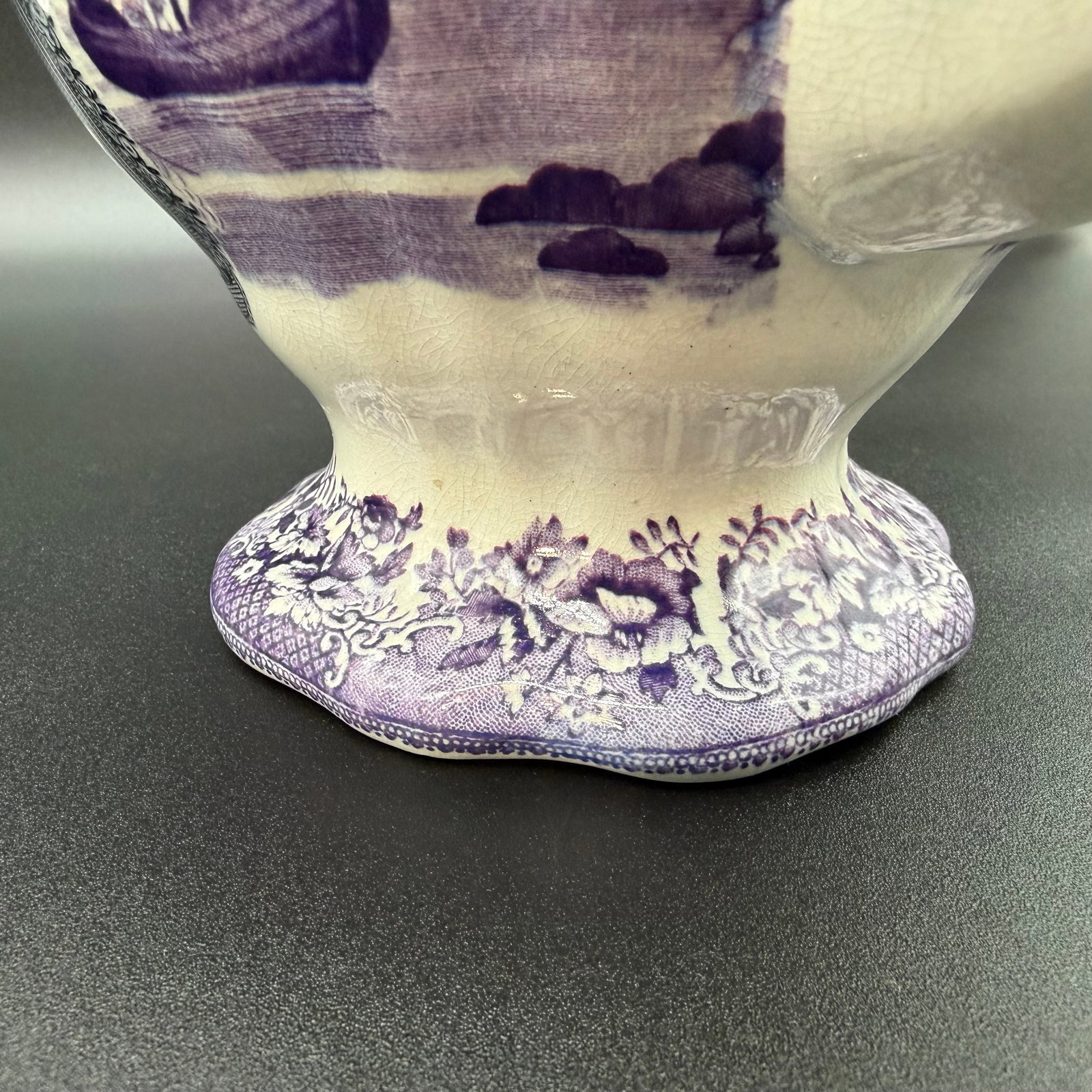 A Very Rare and Unusual Purple and Gray Transferware Decorated Coffeepot, Circa 1830's - 8