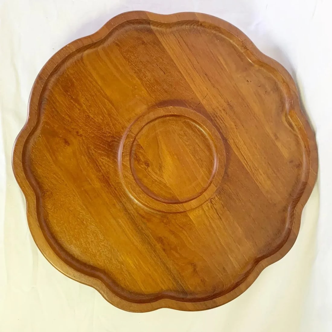 Modernist Quistgaard Denmark Teak Lazy Susan With 9 Matching Smoked Glass Bowls - 10 Pieces - 4