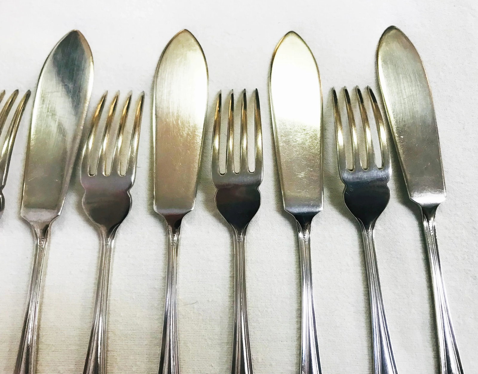 Needham, Veall & Tyzack Sheffield Fish Cutlery C1900- Set of 12 - 2