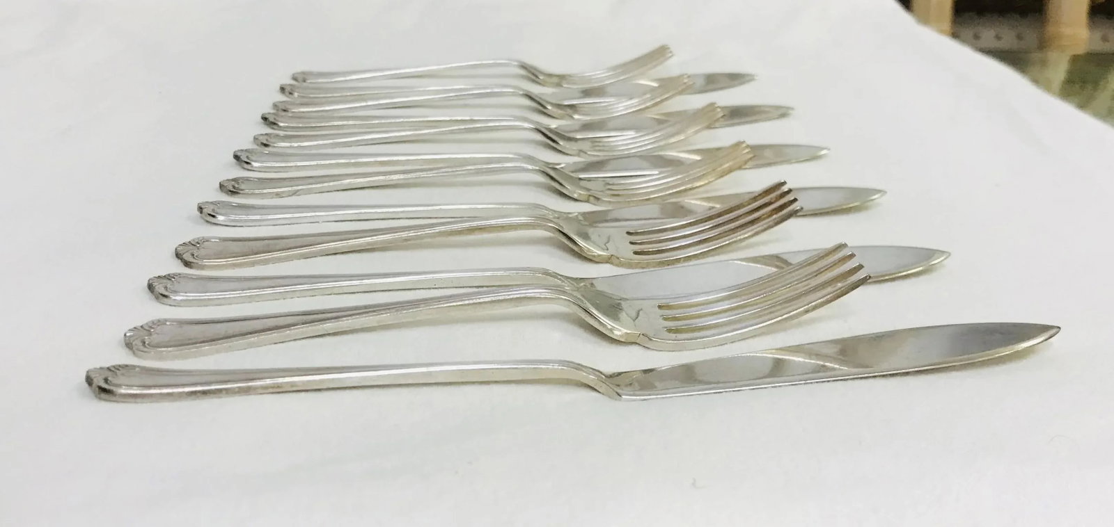 Needham, Veall & Tyzack Sheffield Fish Cutlery C1900- Set of 12 - 5