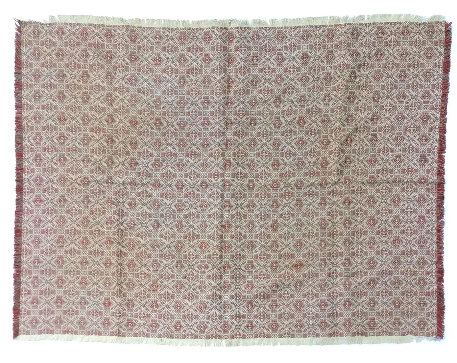 Hand Woven Rustic Vintage Coverlet or Throw - 2