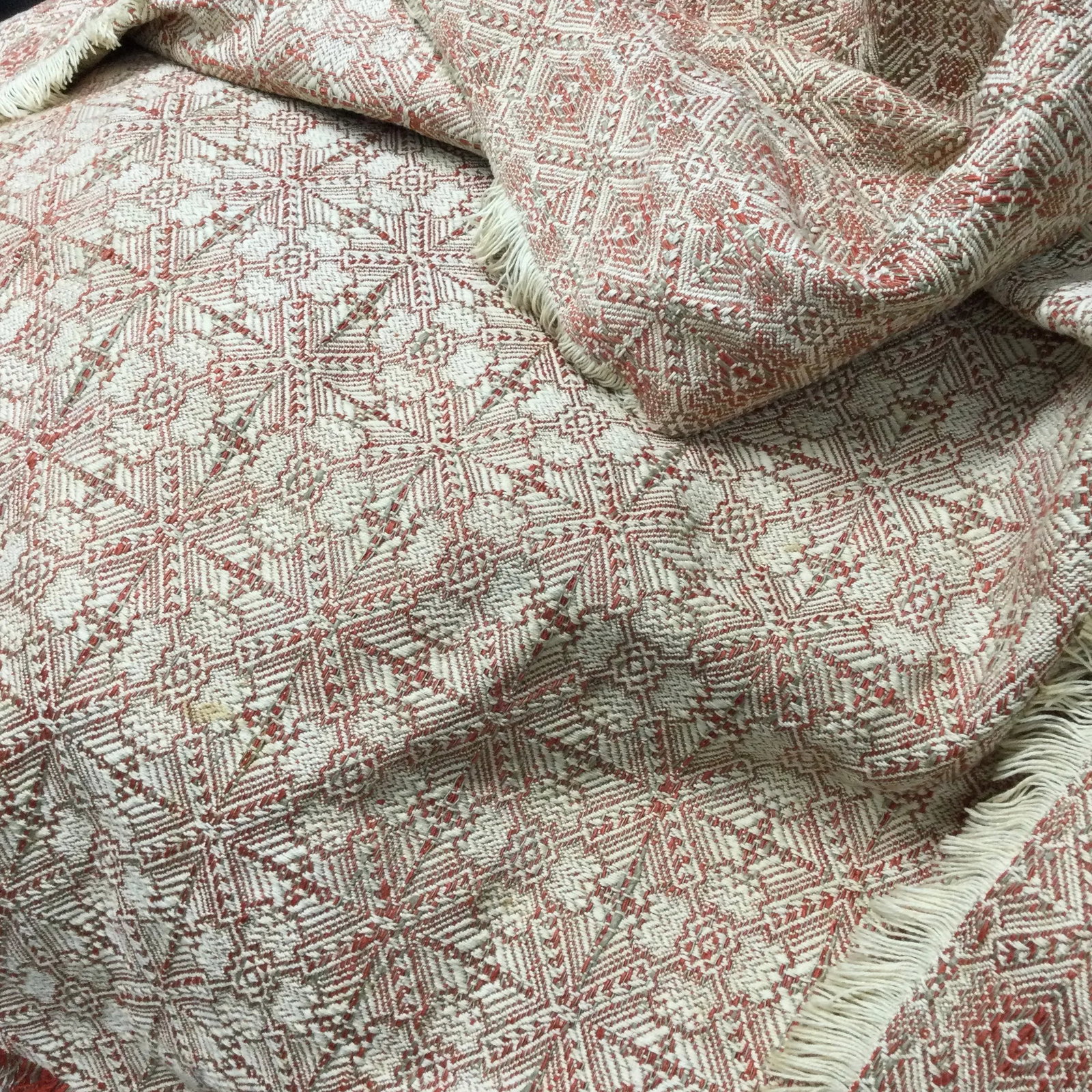 Hand Woven Rustic Vintage Coverlet or Throw - 3