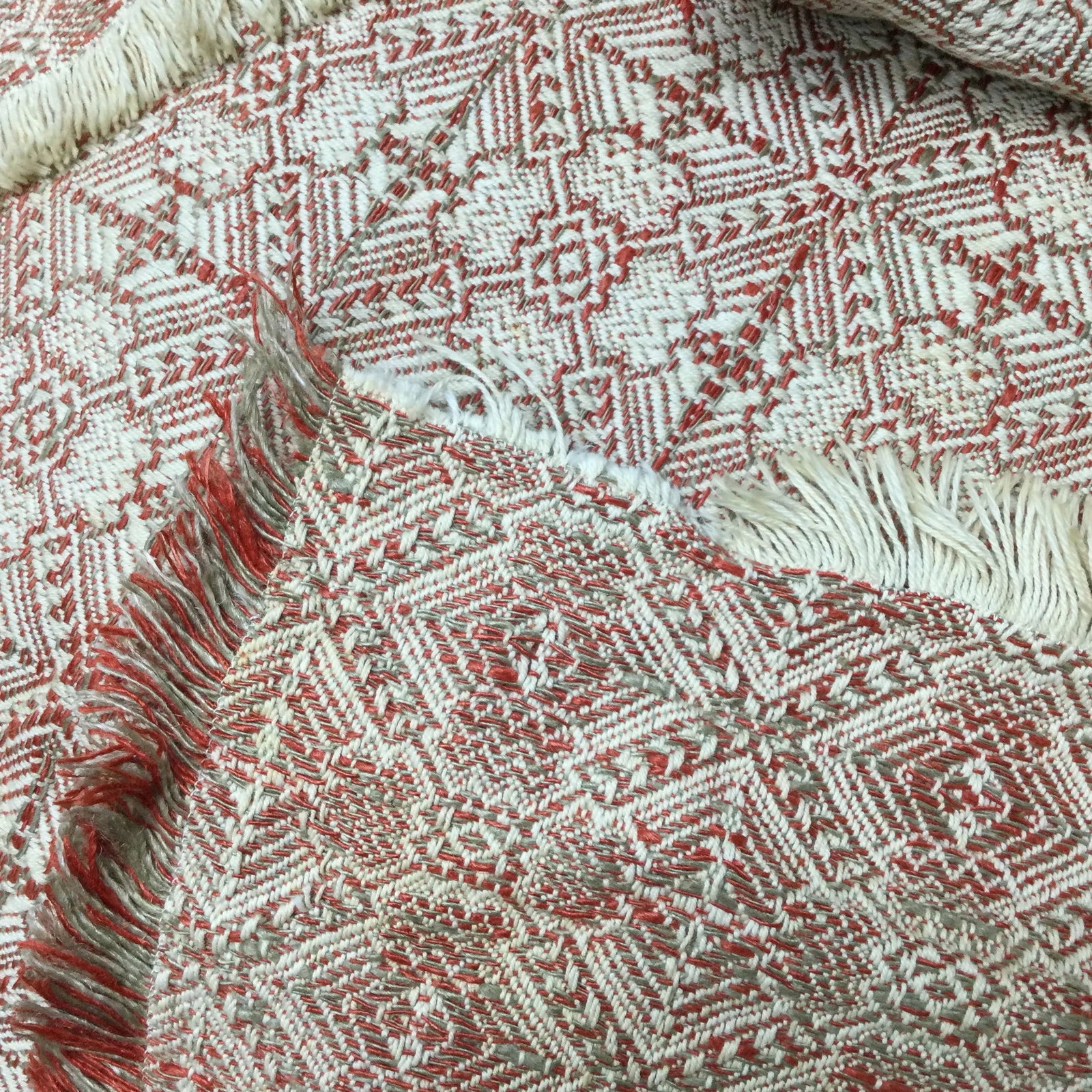 Hand Woven Rustic Vintage Coverlet or Throw - 4