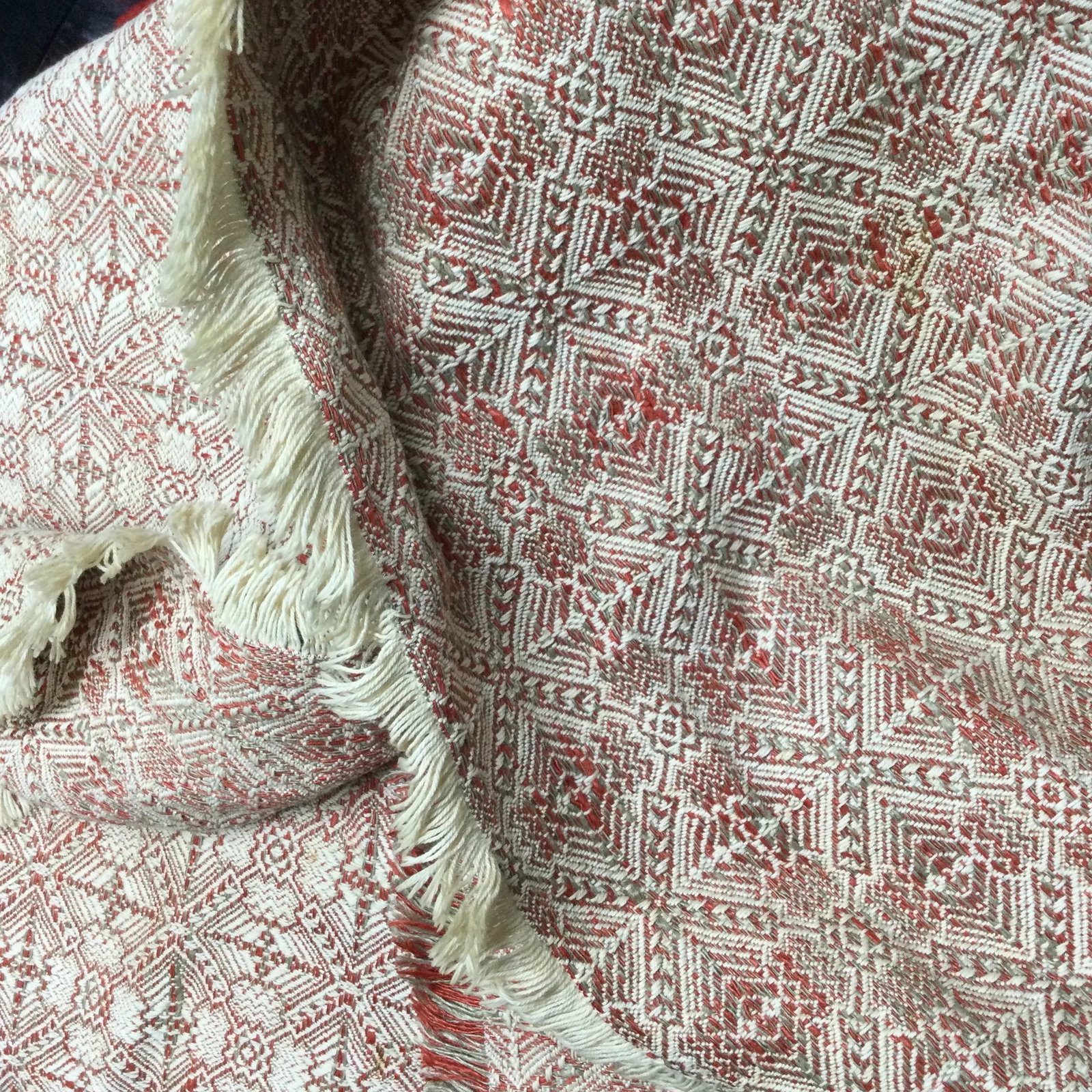 Hand Woven Rustic Vintage Coverlet or Throw - 5