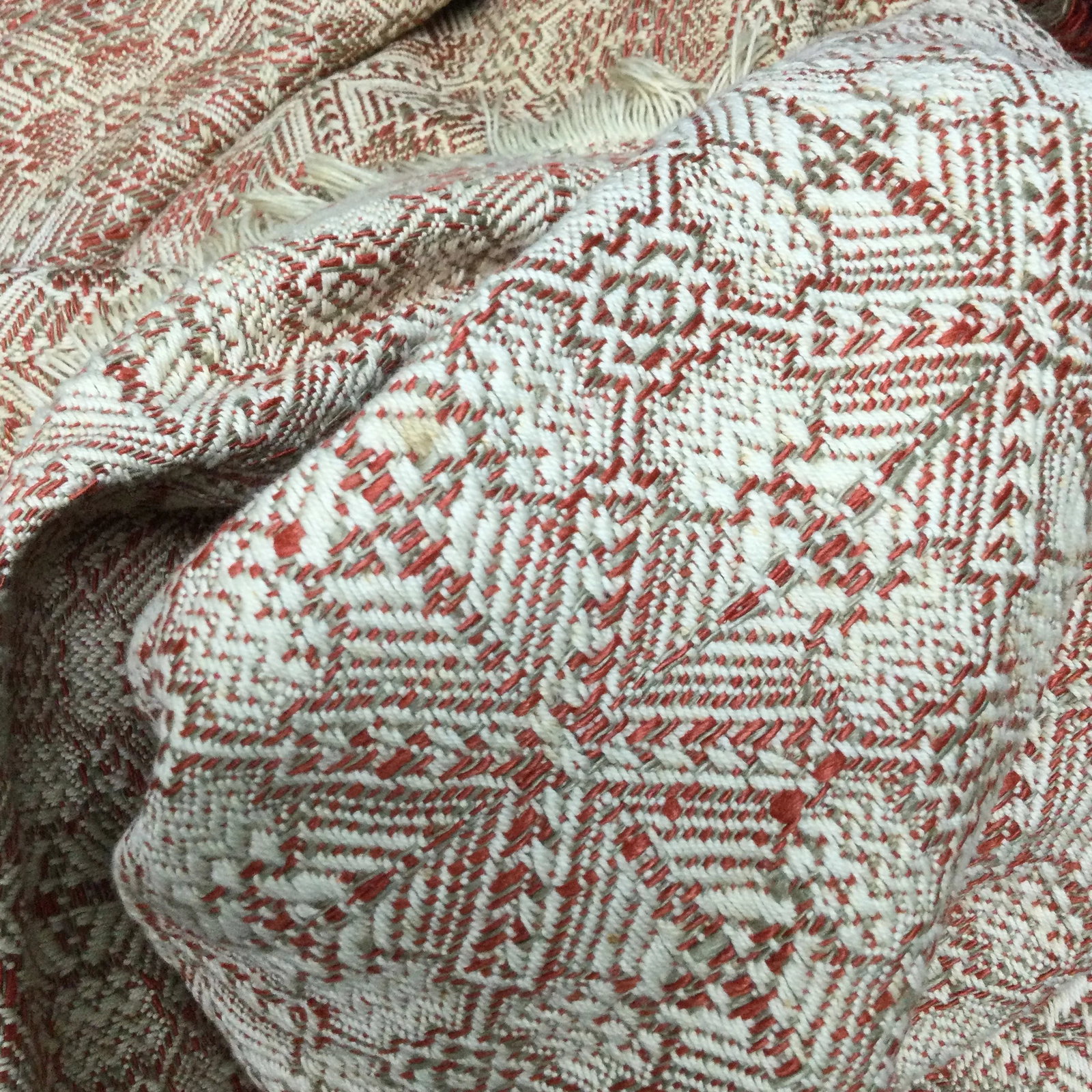 Hand Woven Rustic Vintage Coverlet or Throw - 7