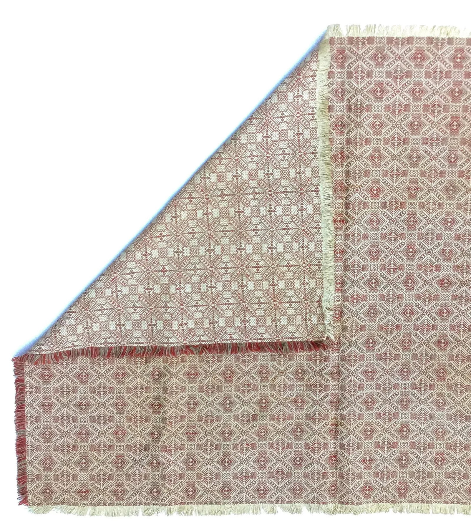 Hand Woven Rustic Vintage Coverlet or Throw - 9