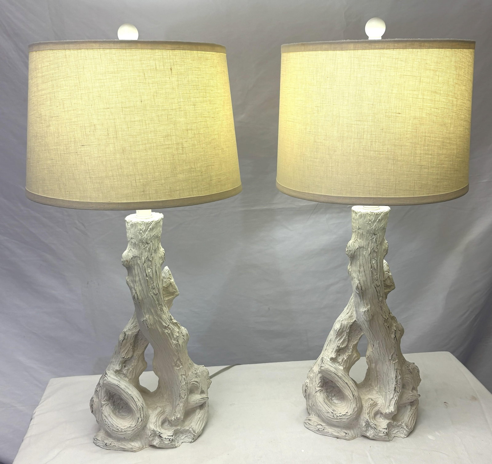Italian Style Faux Bois Table Lamps- A Pair - 16