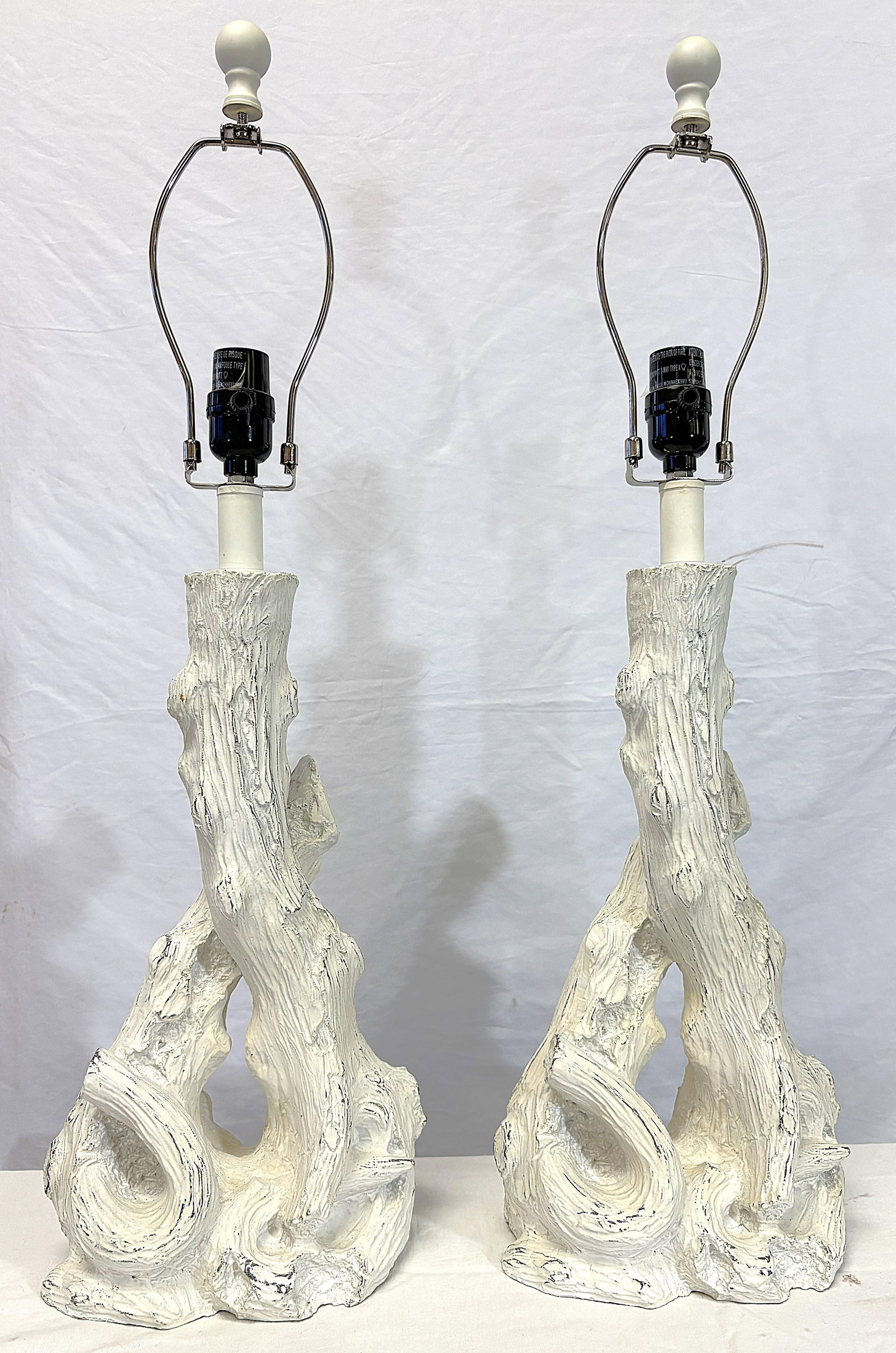 Italian Style Faux Bois Table Lamps- A Pair - 2