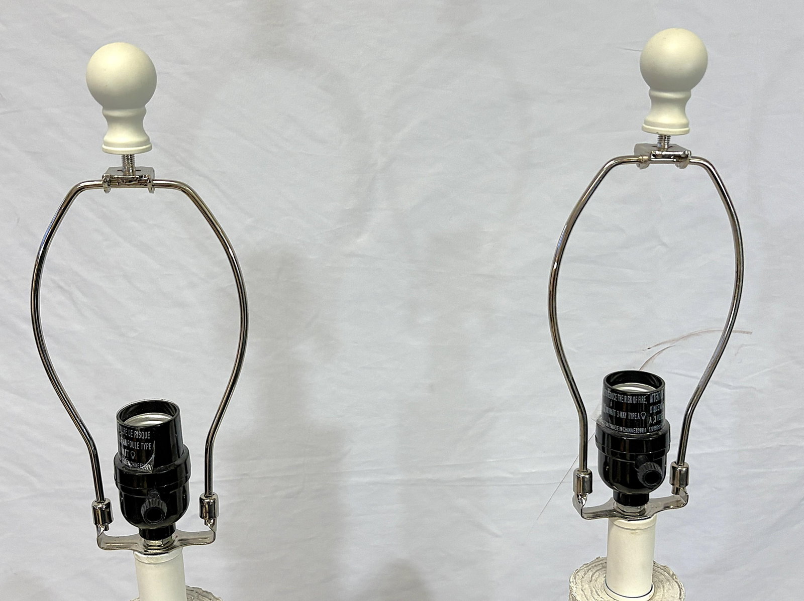 Italian Style Faux Bois Table Lamps- A Pair - 6