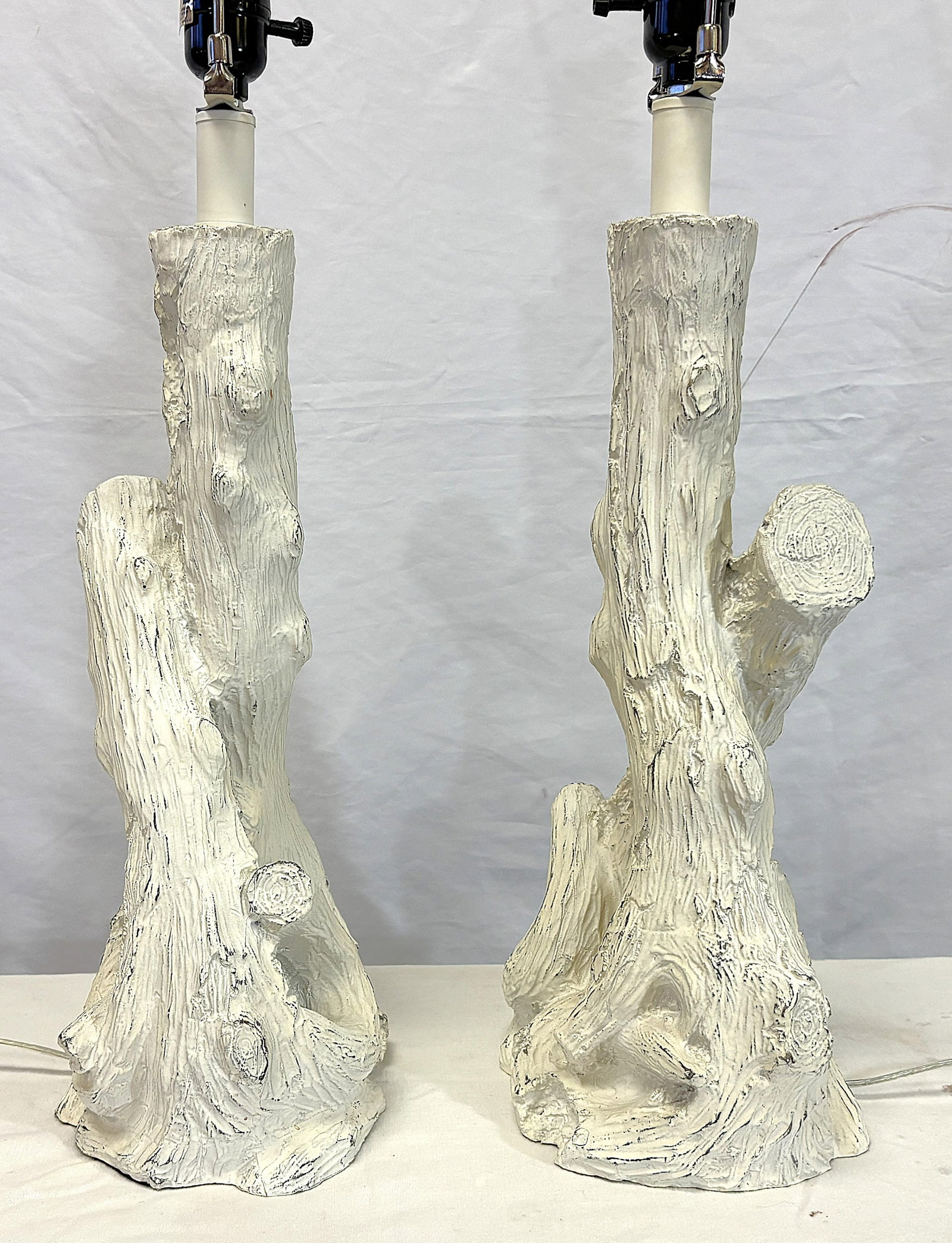 Italian Style Faux Bois Table Lamps- A Pair - 8